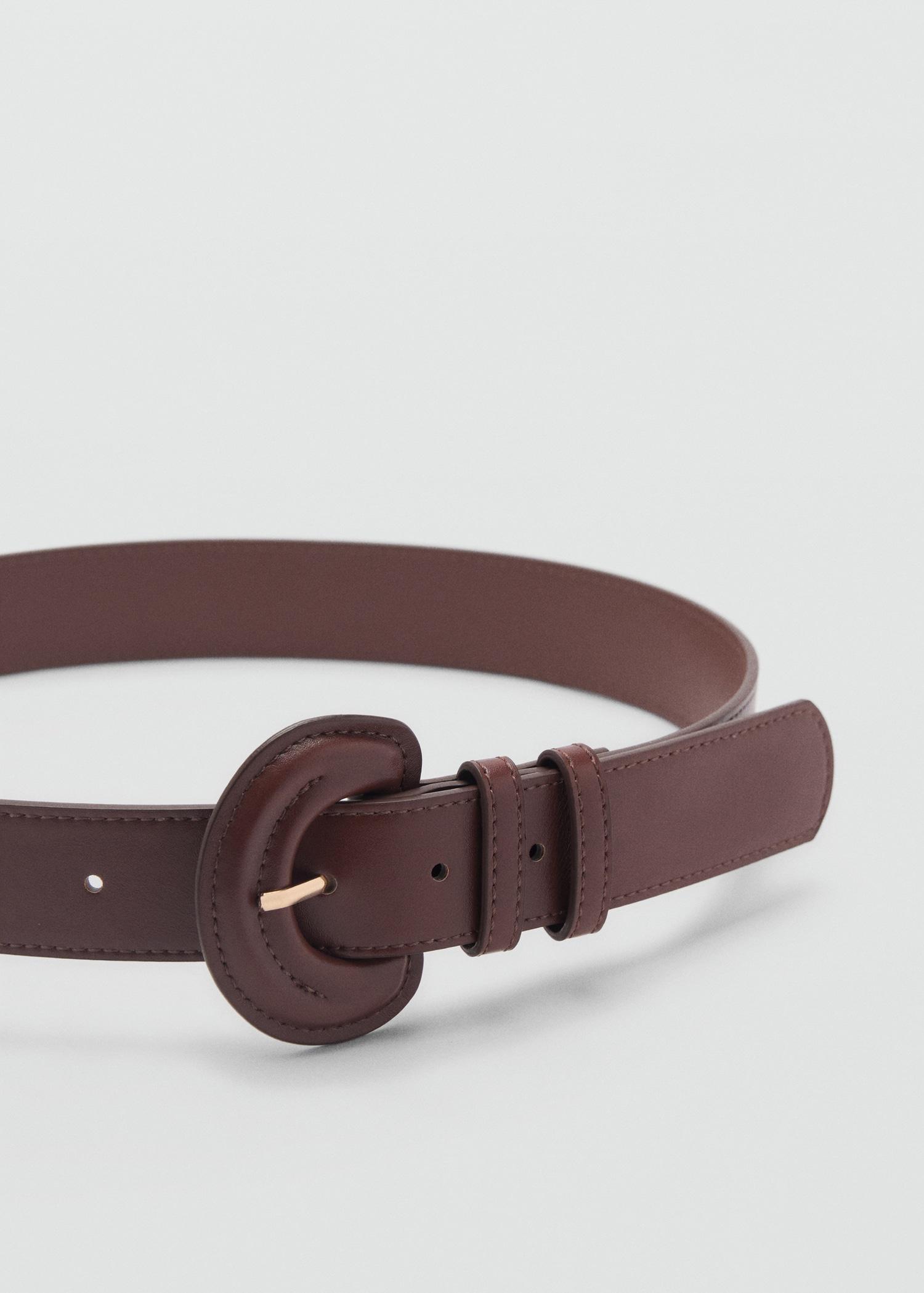 Oval buckle belt - Women | MANGO USA Product Image