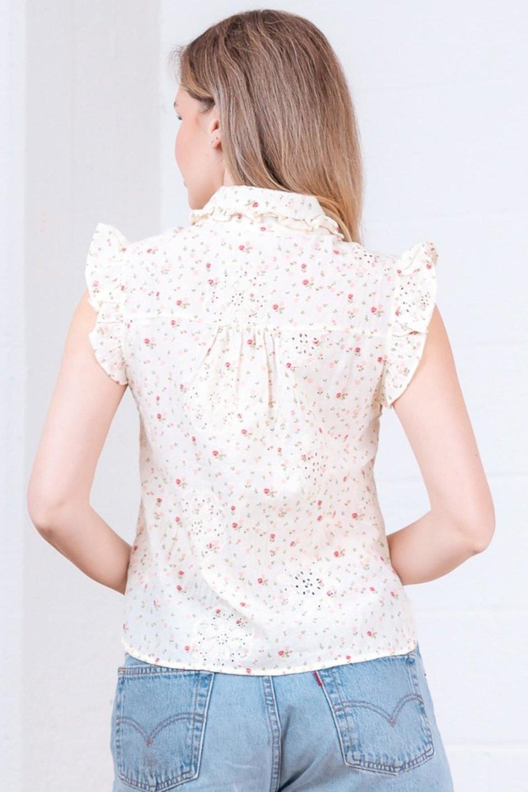 Button-Down Floral Top Product Image