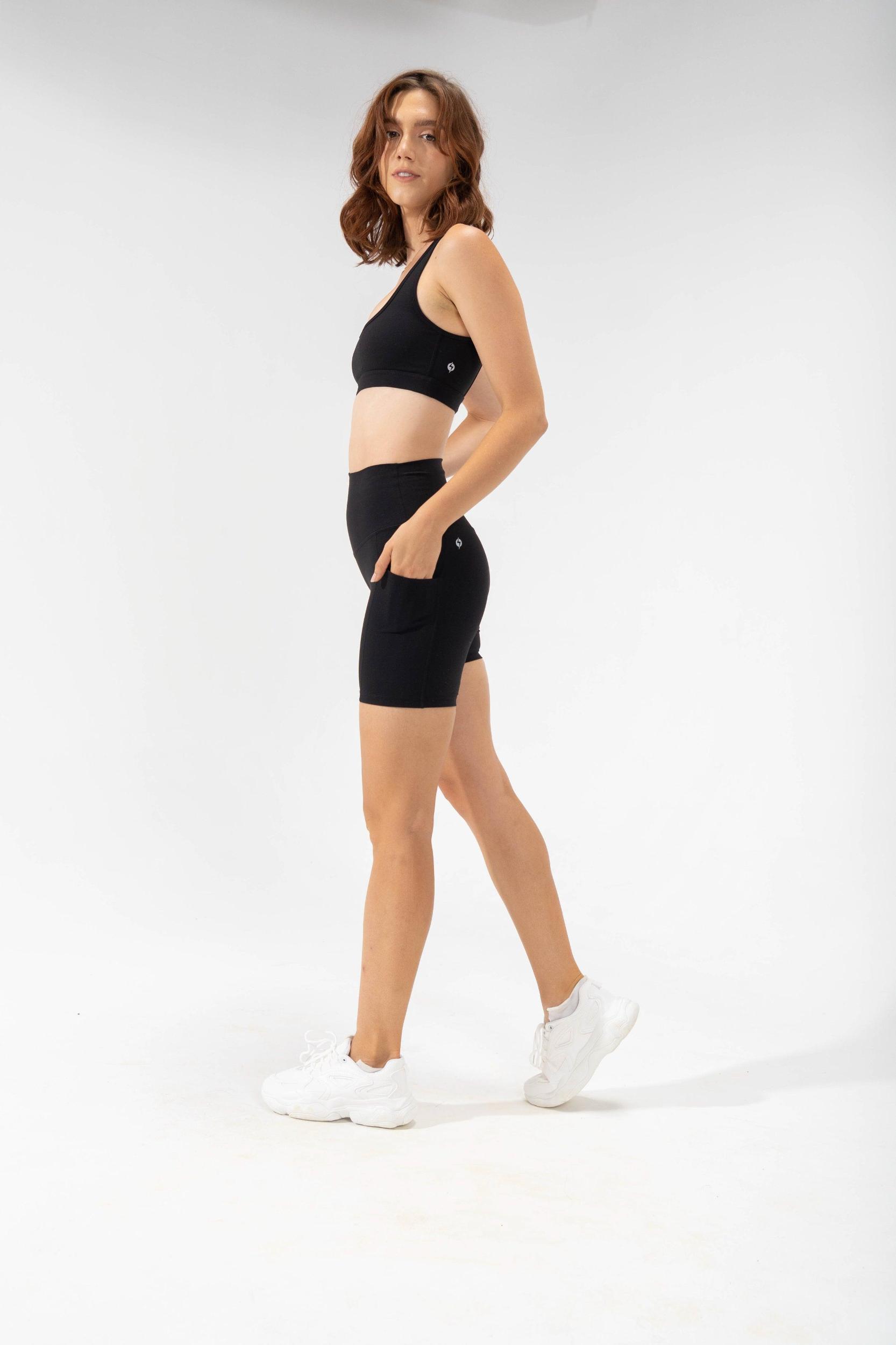 Supersculpt™ Biker Short with Pockets (Pet Hair Resistant) - Black Product Image