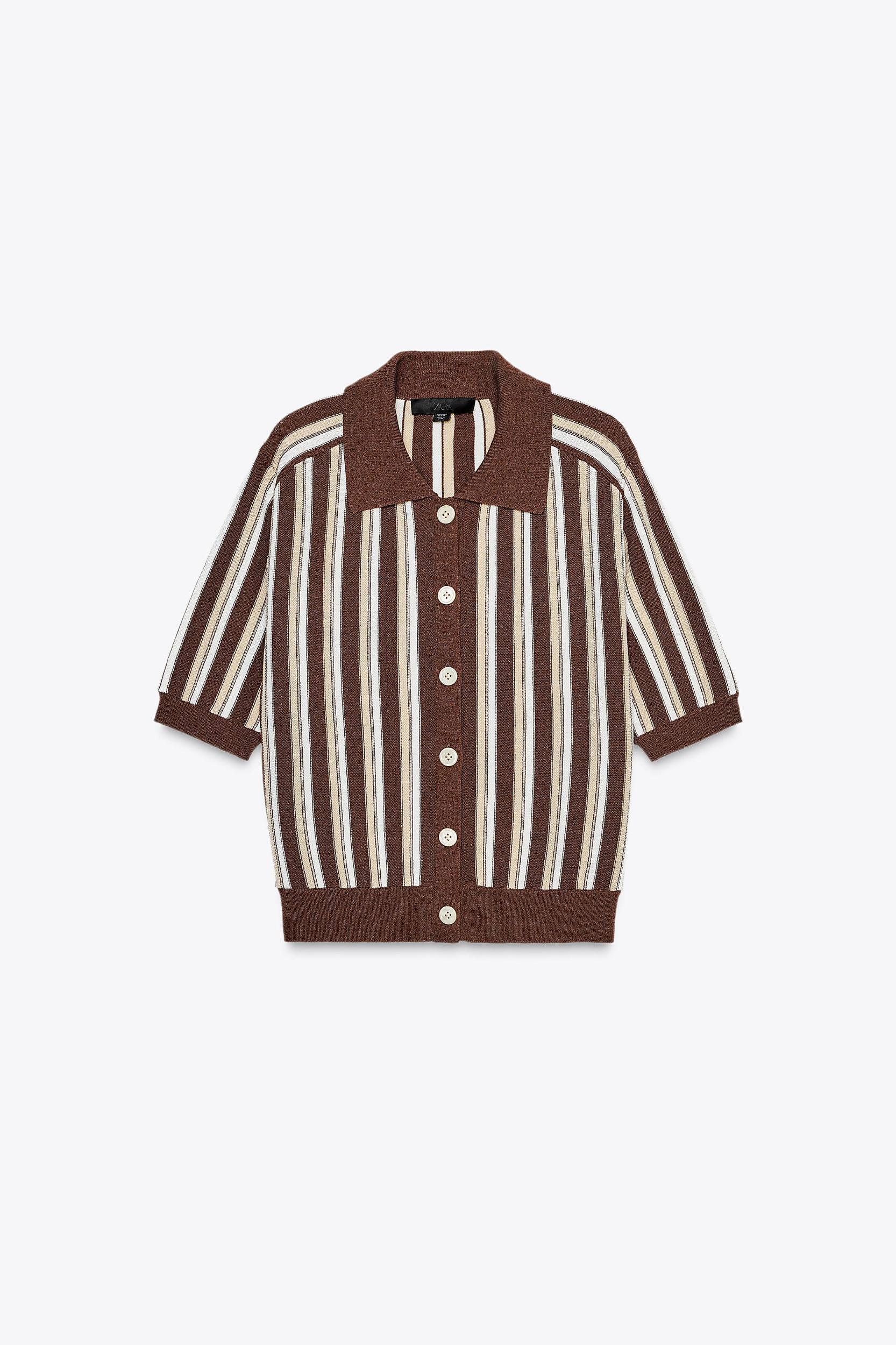 STRIPED POLO CARDIGAN Product Image
