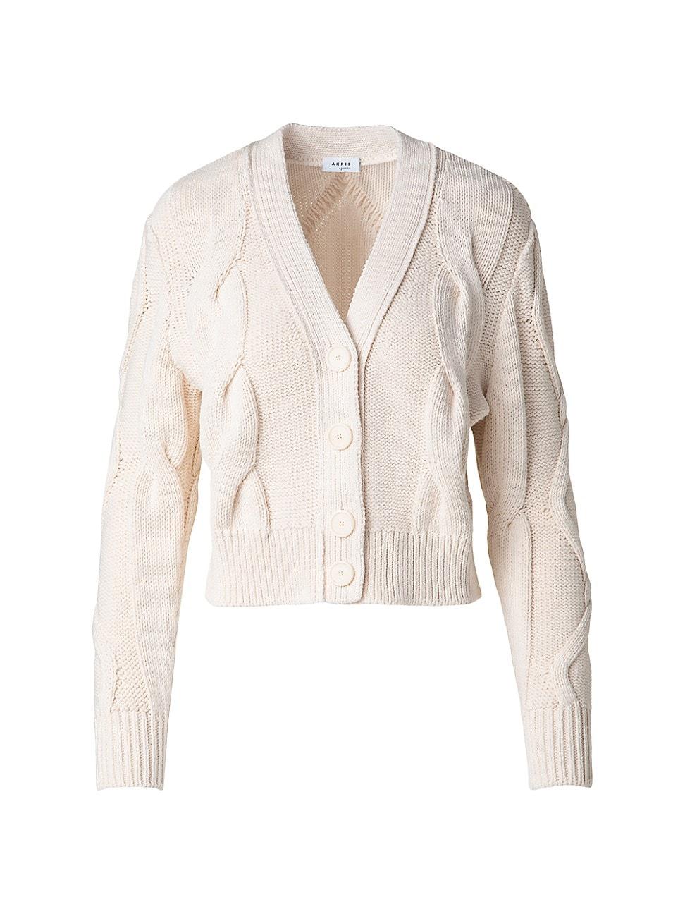 Womens Chunky Cable-Knit Cardigan Product Image