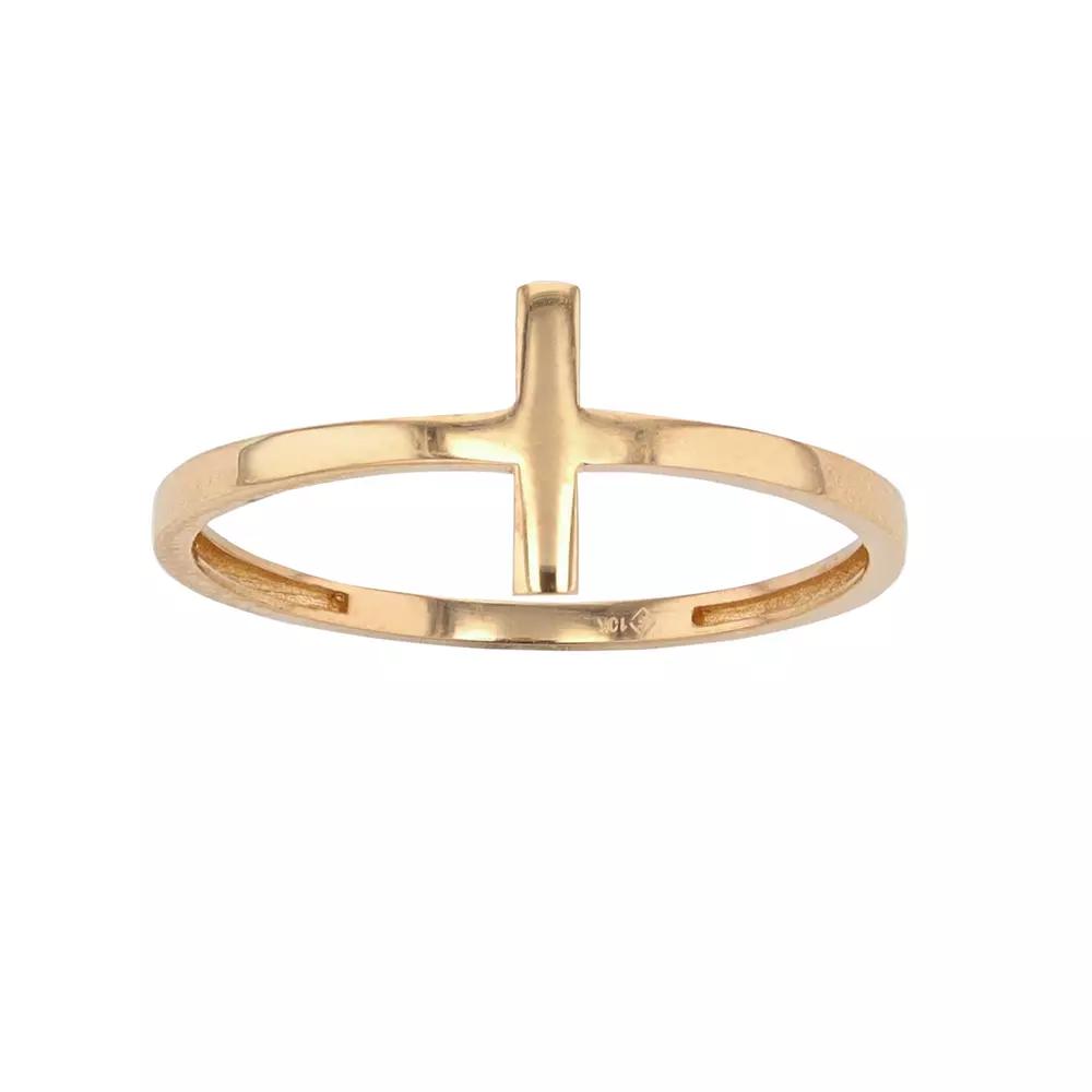Au Naturale 10k Gold Cross Ring, Women's, Size: 7 Product Image