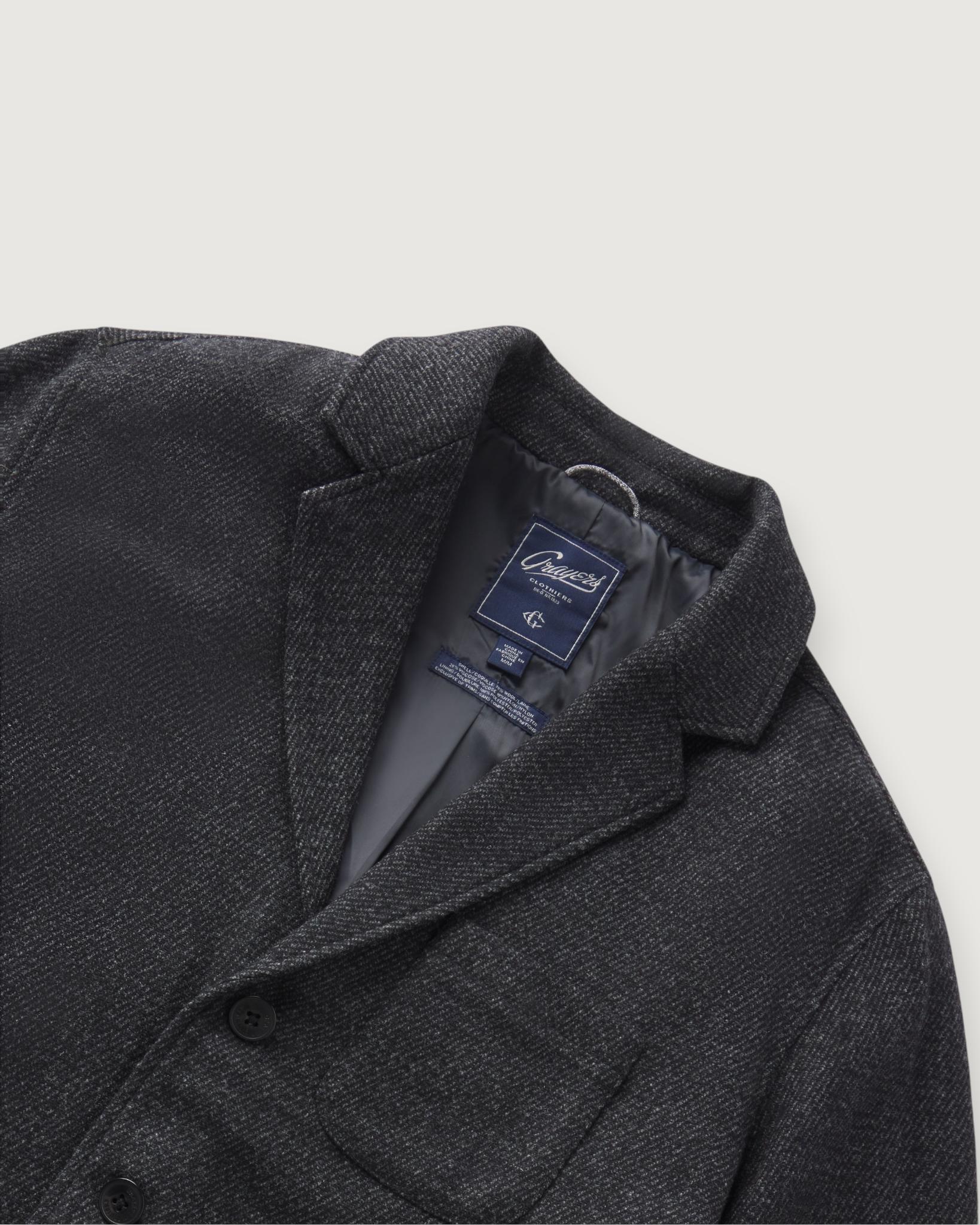 Hutton Wool Twill Sport Coat - Charcoal Product Image