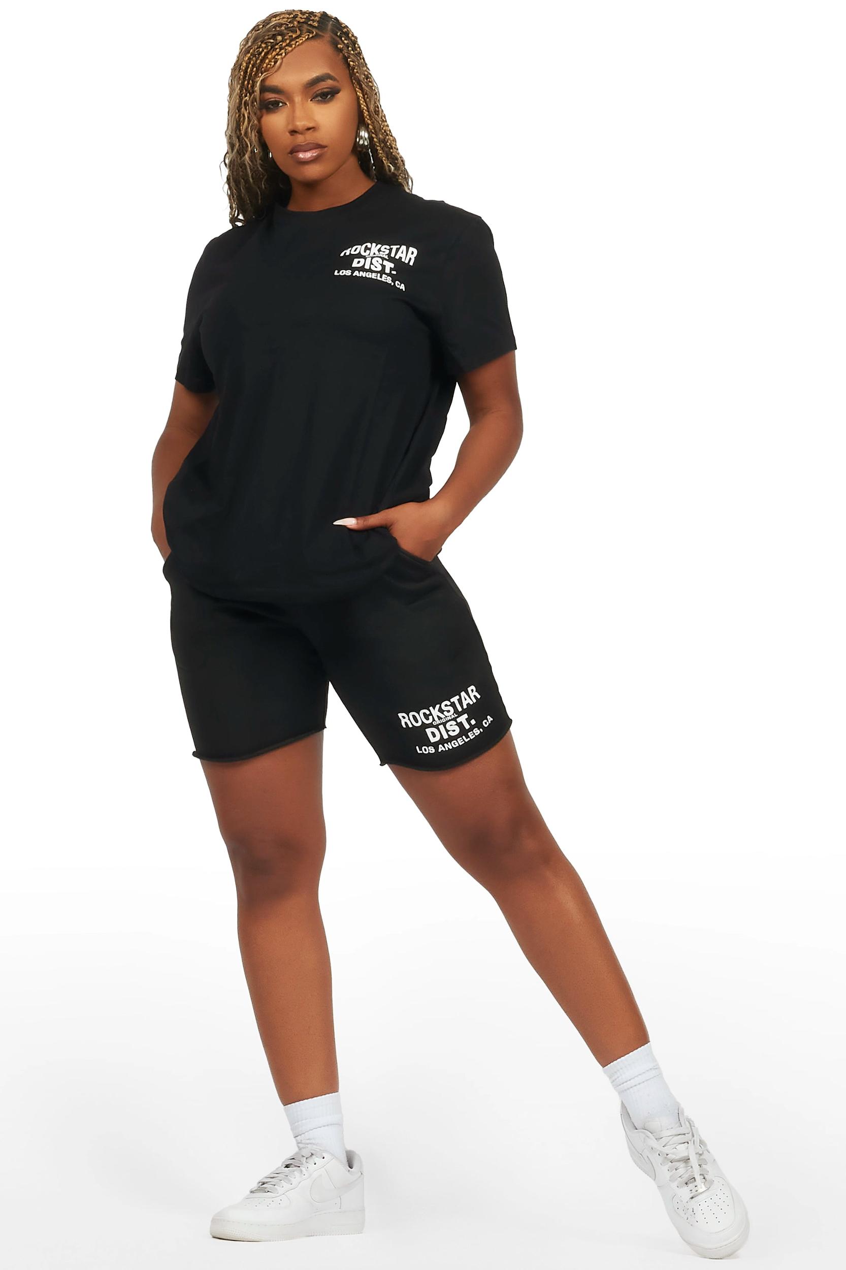 Dalasia Black T-Shirt Short Set Female Product Image
