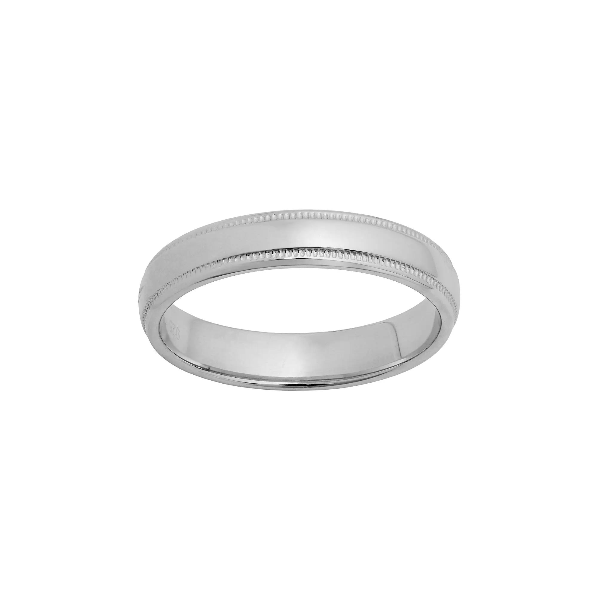 Sterling Silver Wedding Ring, Men's, Size: 4 Product Image
