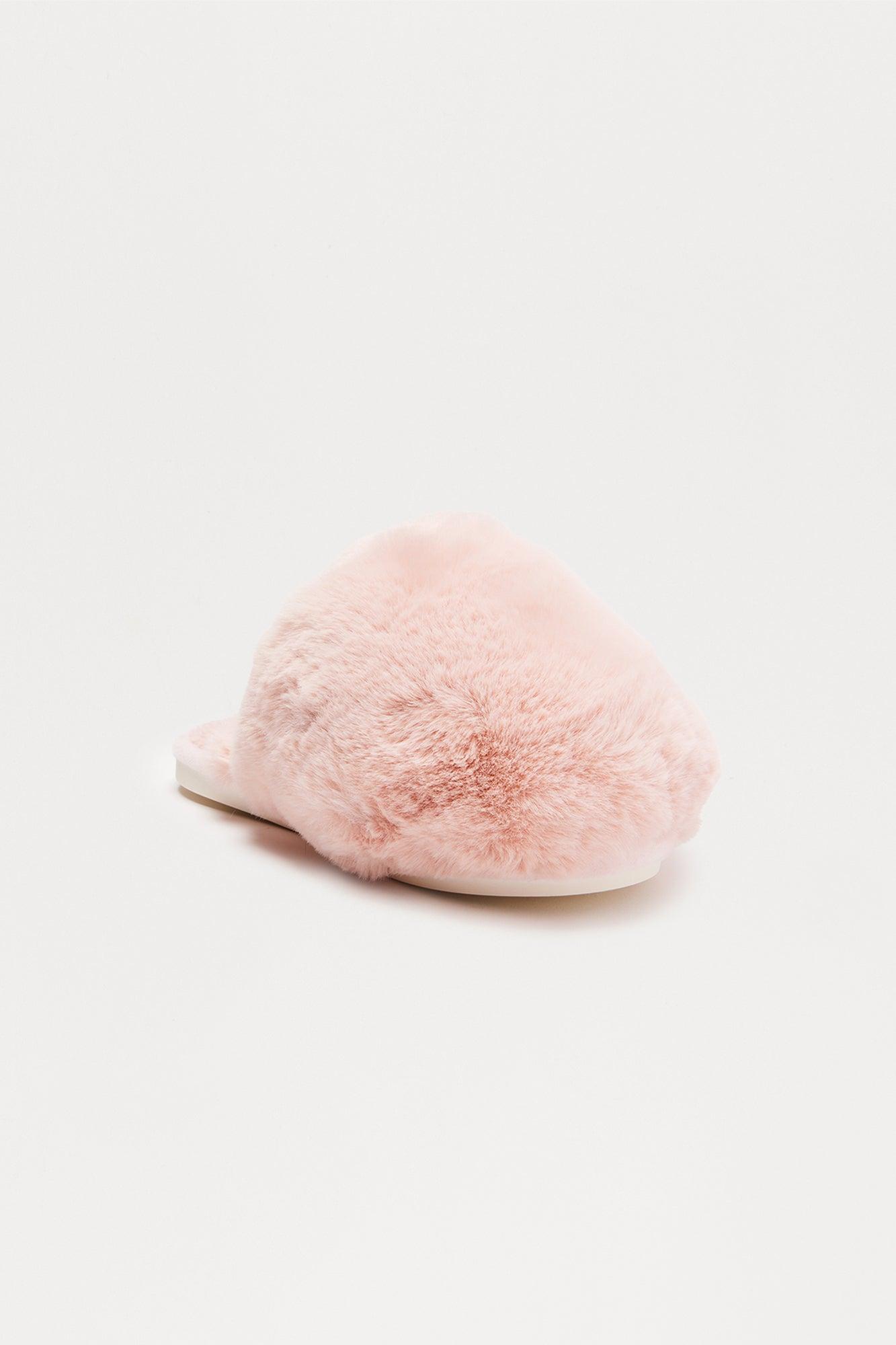 Fluff Faux Fur Slippers - Pink Product Image