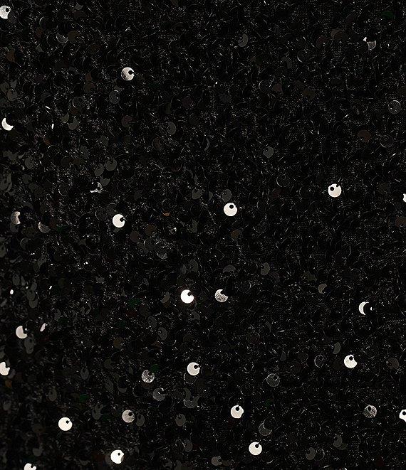 GB Sequin Long Sleeve Draped Back Dress Product Image