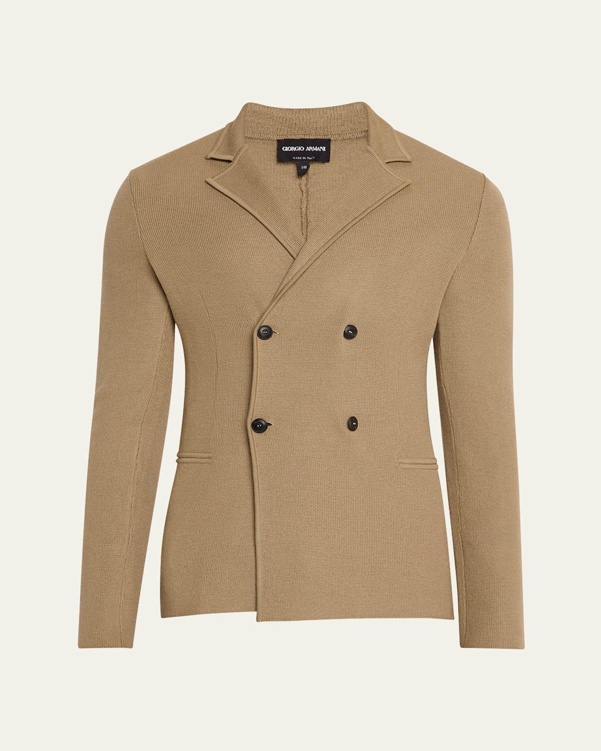 Mens Wool-Cashmere Rib Stitch Blazer Product Image