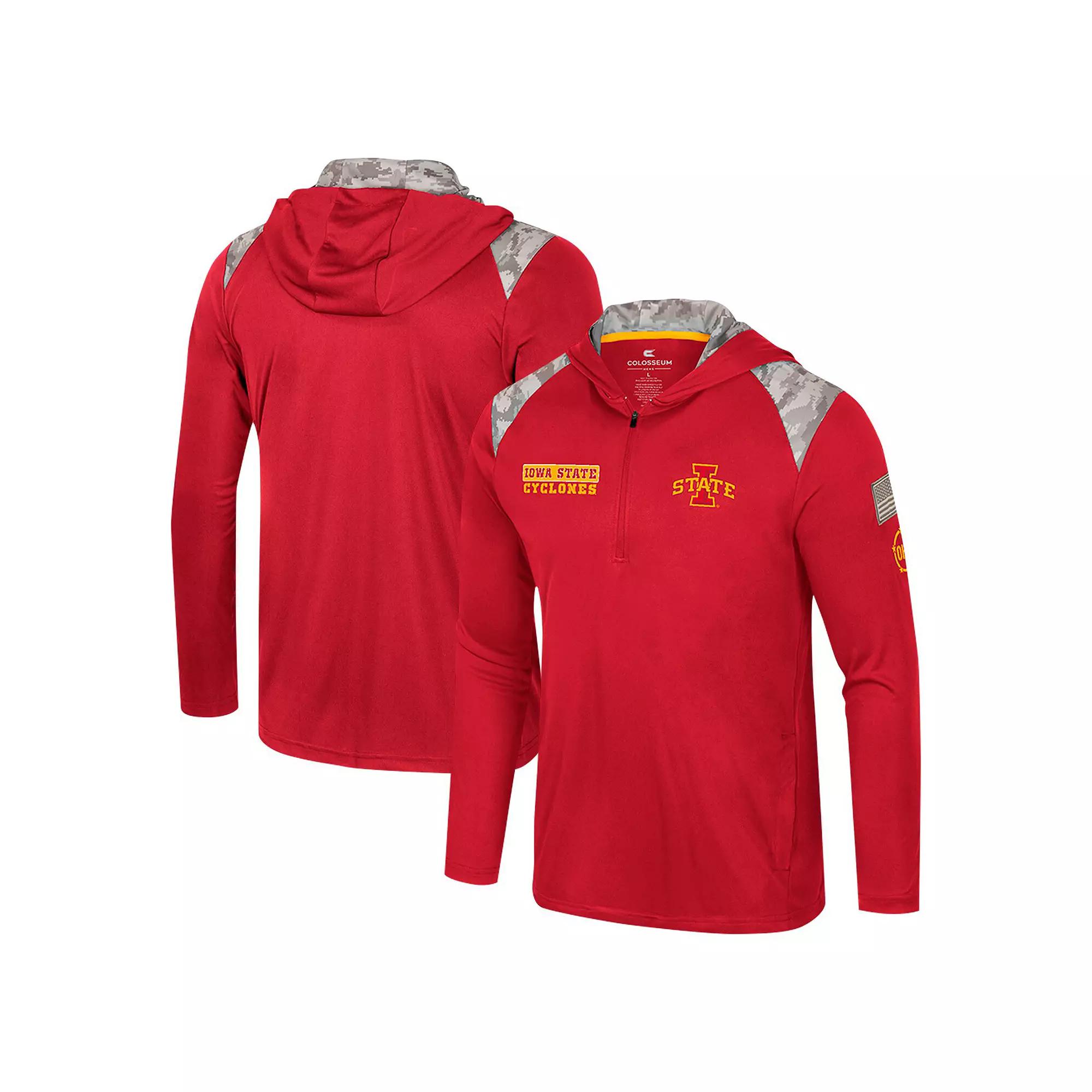 Men's Colosseum Cardinal Iowa State Cyclones OHT Military Appreciation Quarter-Zip Hoodie Jacket,  Product Image