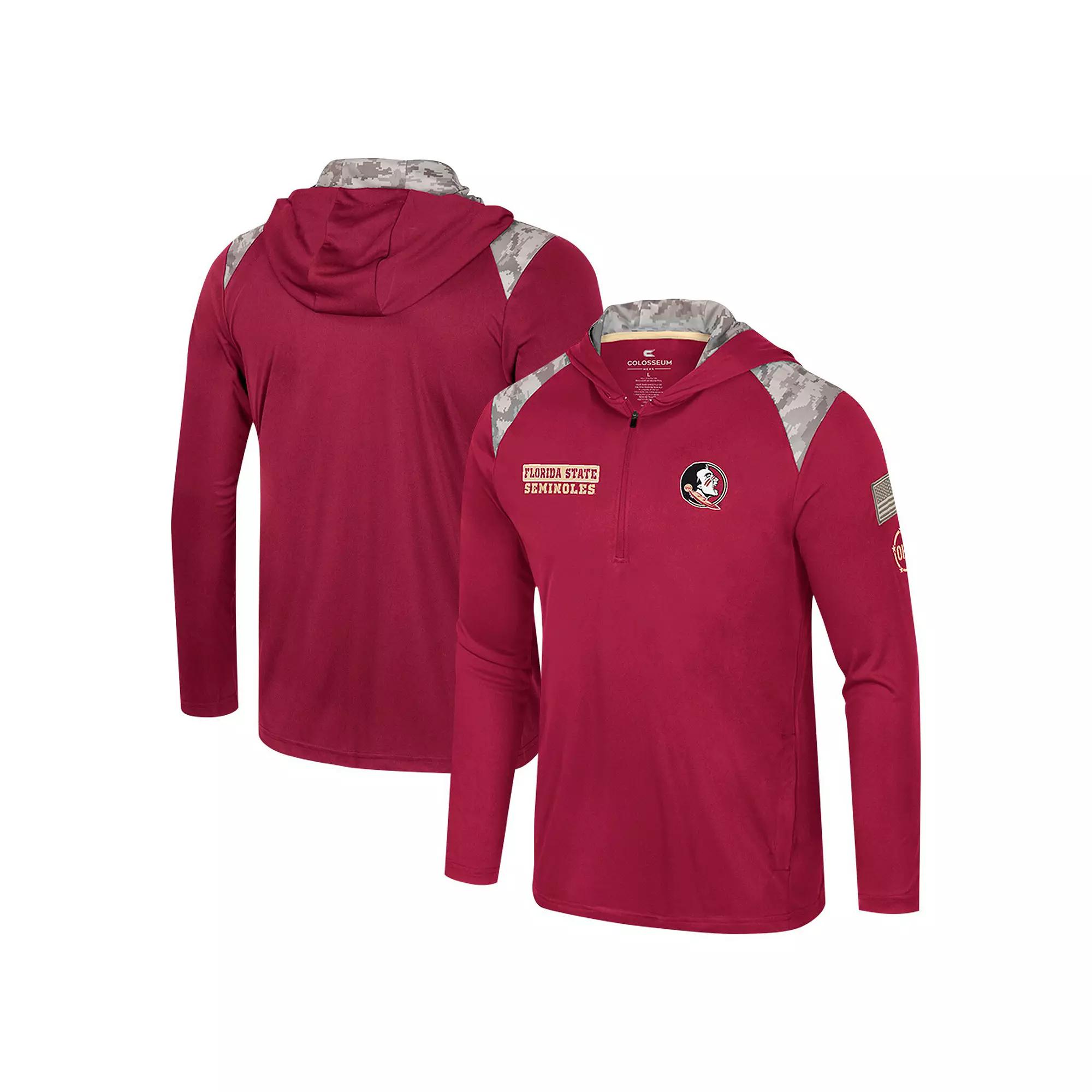 Men's Colosseum Cardinal Iowa State Cyclones OHT Military Appreciation Quarter-Zip Hoodie Jacket,  Product Image