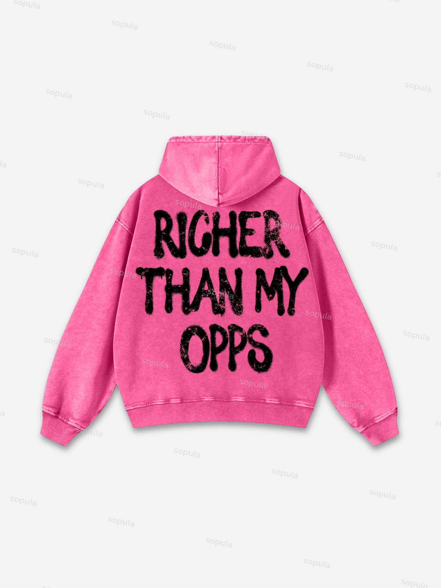 Get Rich Vintage Abstract Graphic Acid Wash Hoodie Product Image