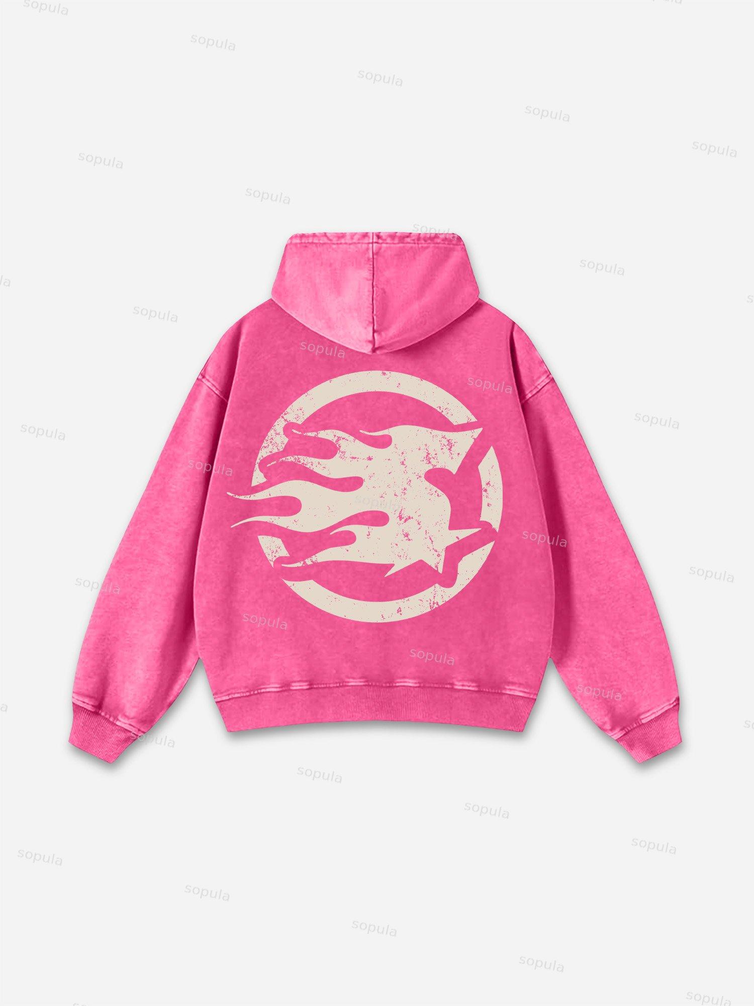 Sopula Basic Graphic Washed Hoodie Product Image