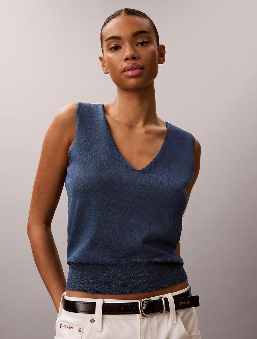 Linen Blend Tank Top Product Image