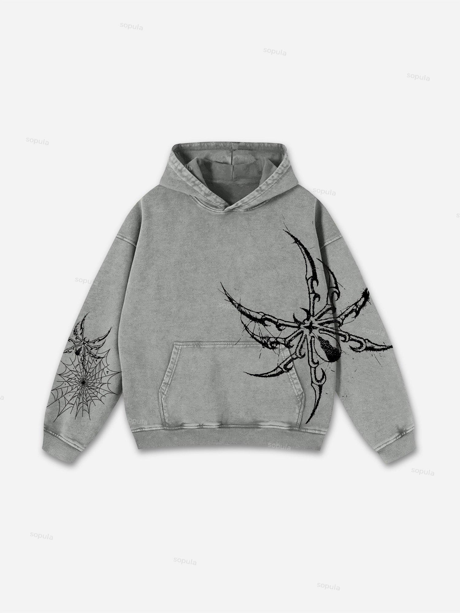 Sopula Vingate Portrait Phantom Graphic Acid Washed Oversized Hoodie Product Image