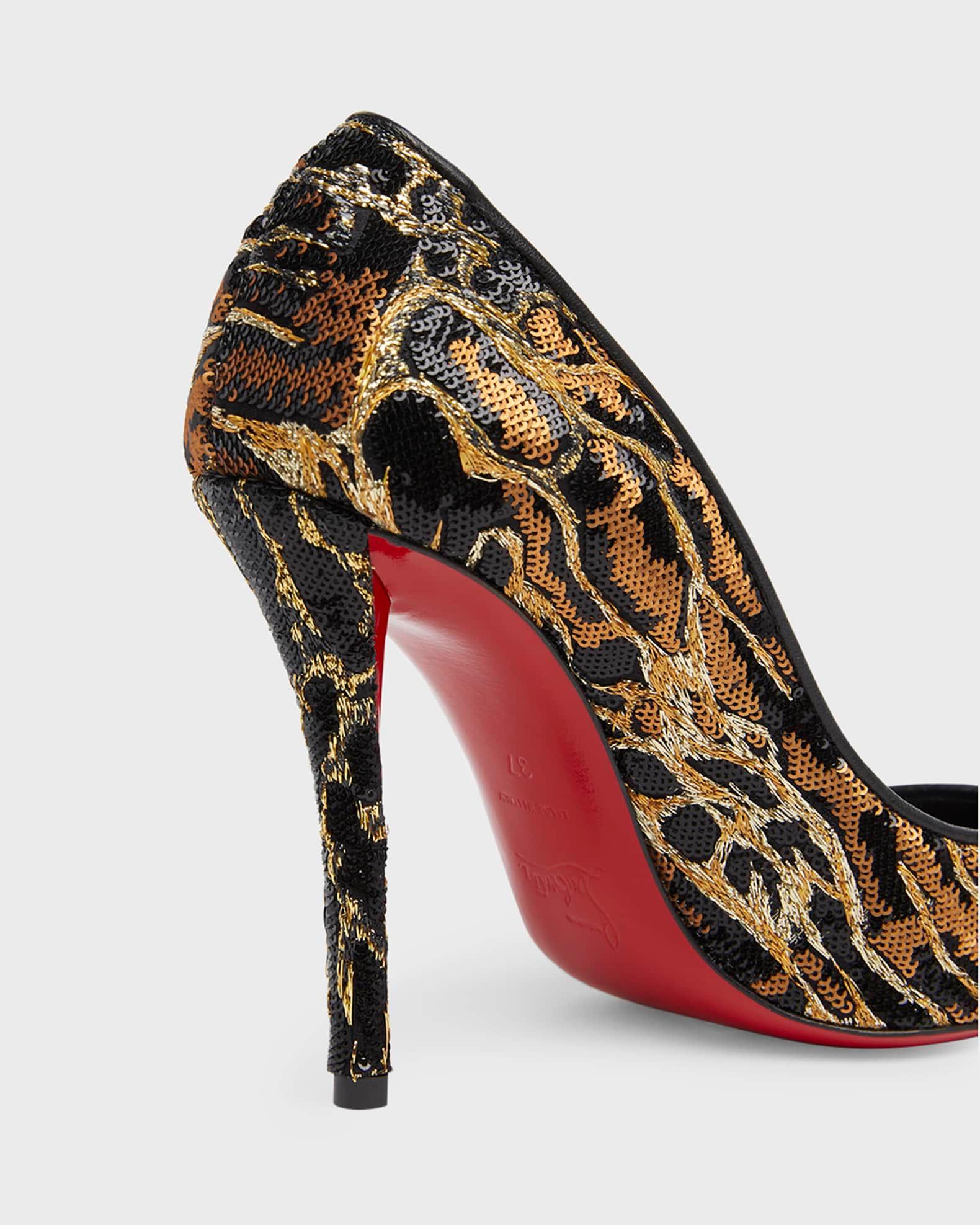 Miss Z Sequin Animal Red Sole Pumps Product Image