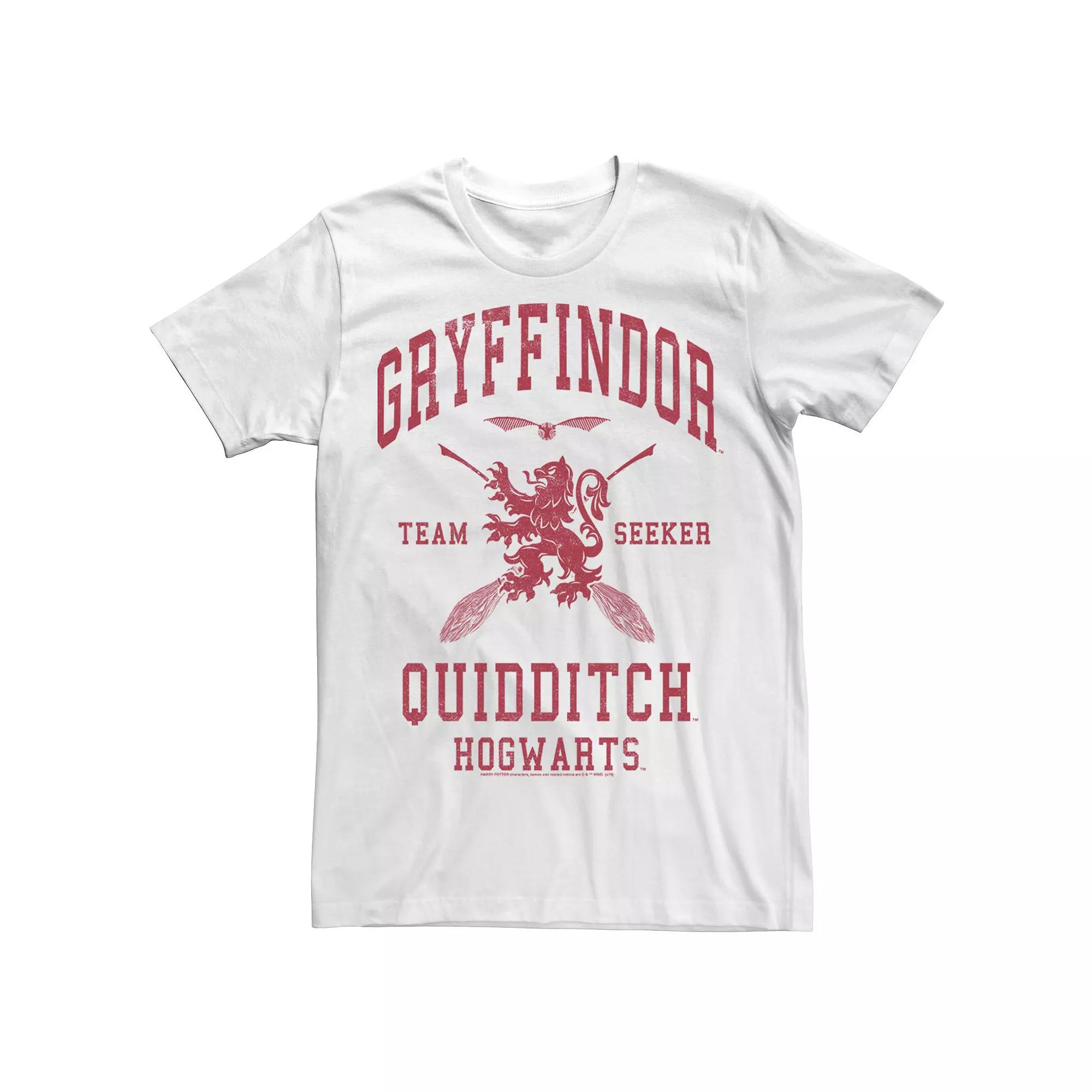 Men's Harry Potter Quidditch Gryffindor Seeker Red Text Tee,  Product Image