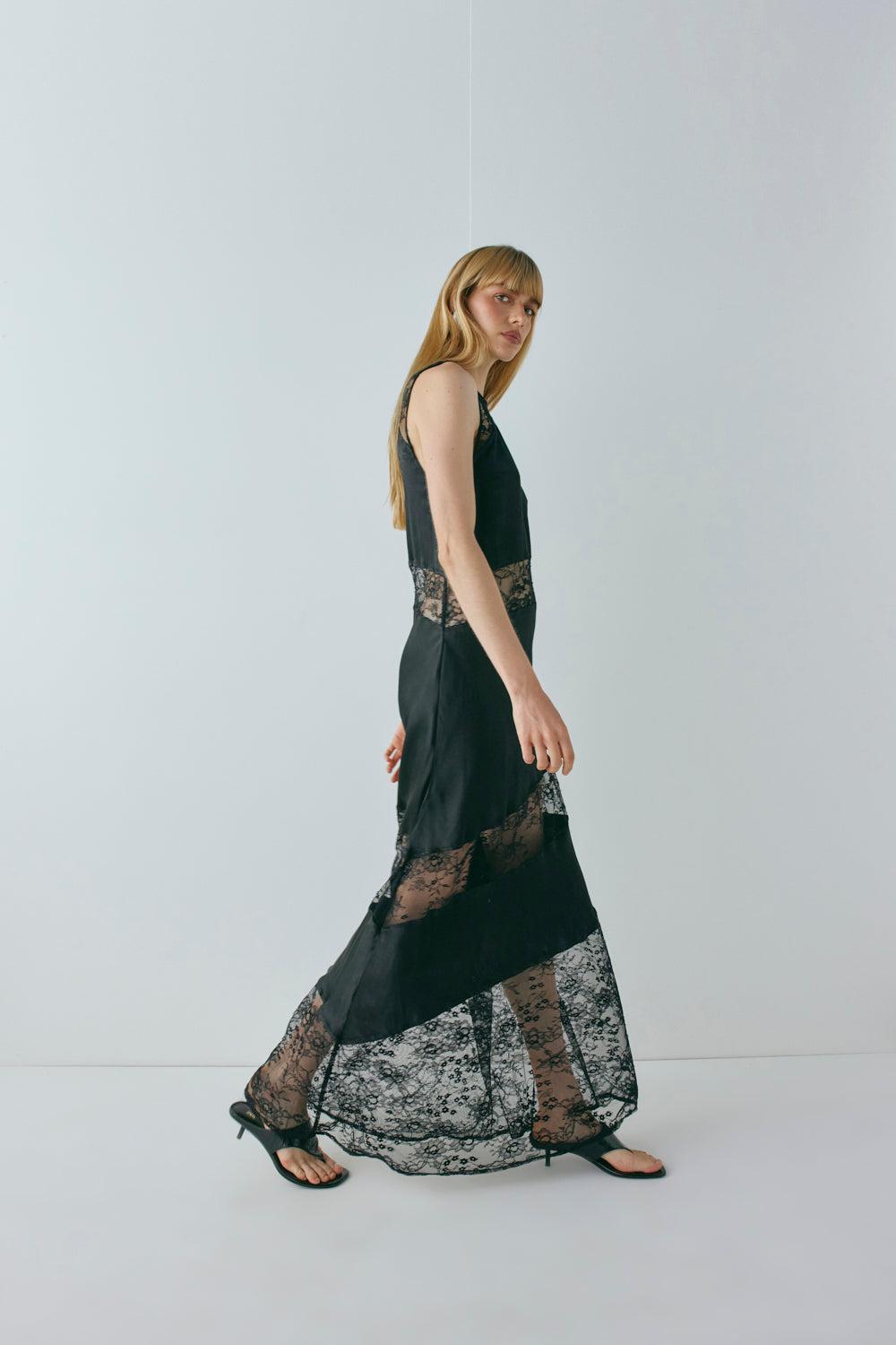 Dorit Lace Maxi Dress Black Product Image
