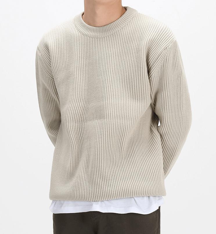 RT No. 3407 KNITTED ROUND NECK SWEATER Product Image