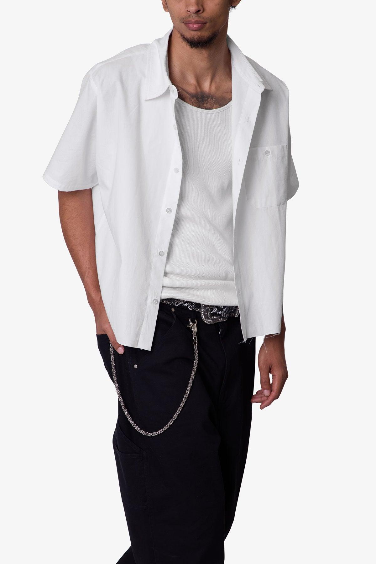 Poplin Cropped S/S Shirt - White Product Image