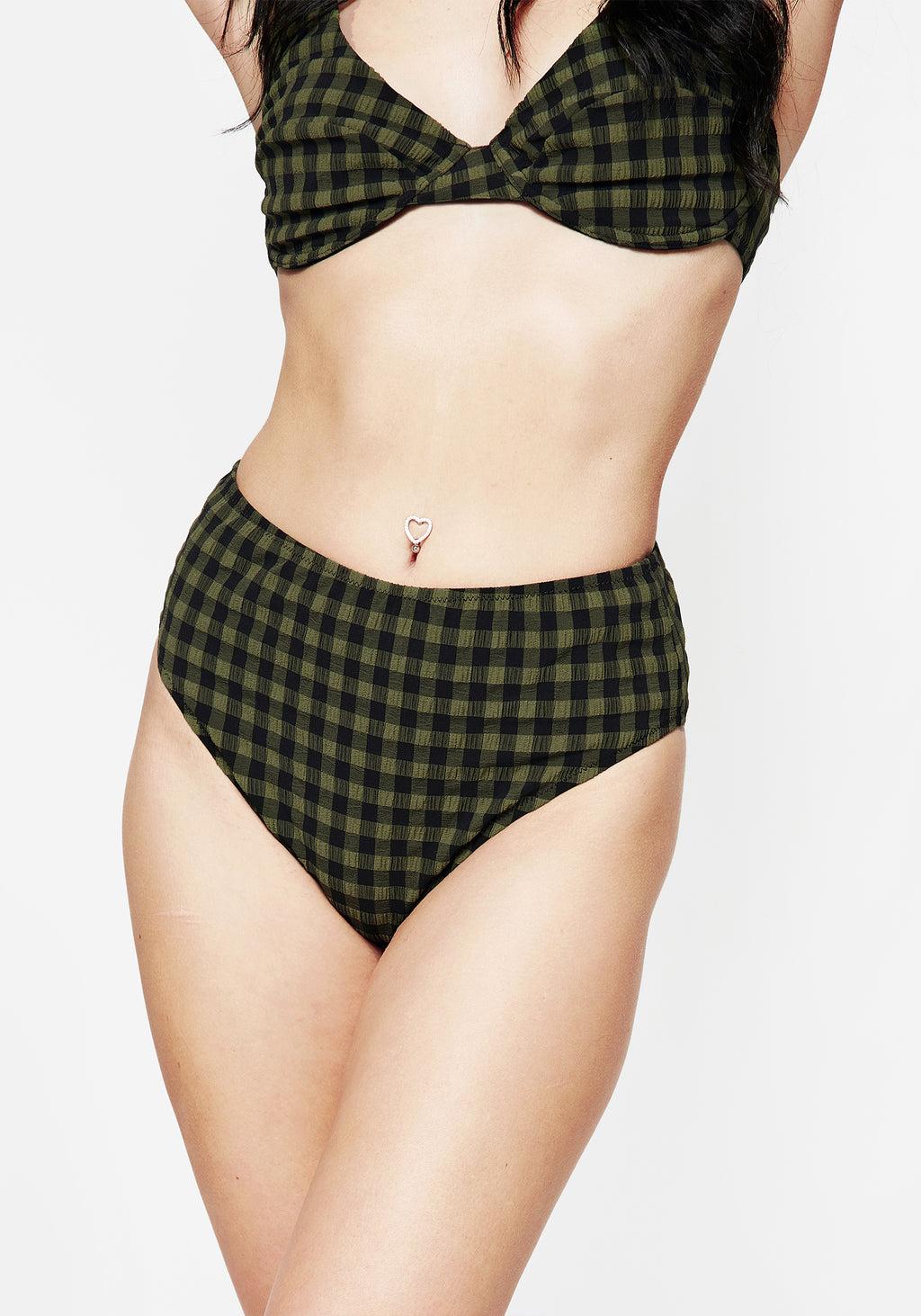 Terra Gingham High Waist Swim Bottoms Product Image