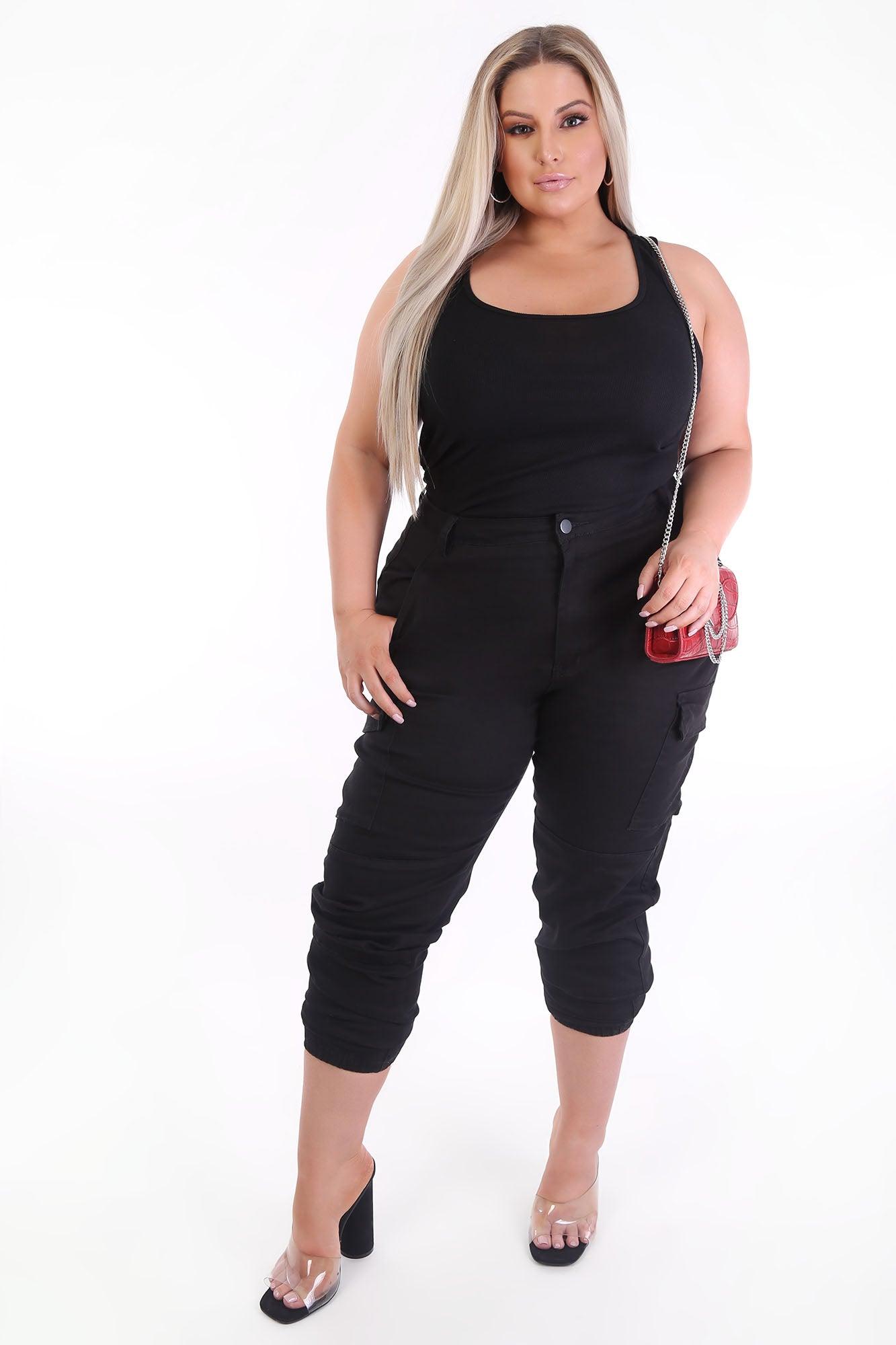 Zoey Racer Back Tank - Black Product Image