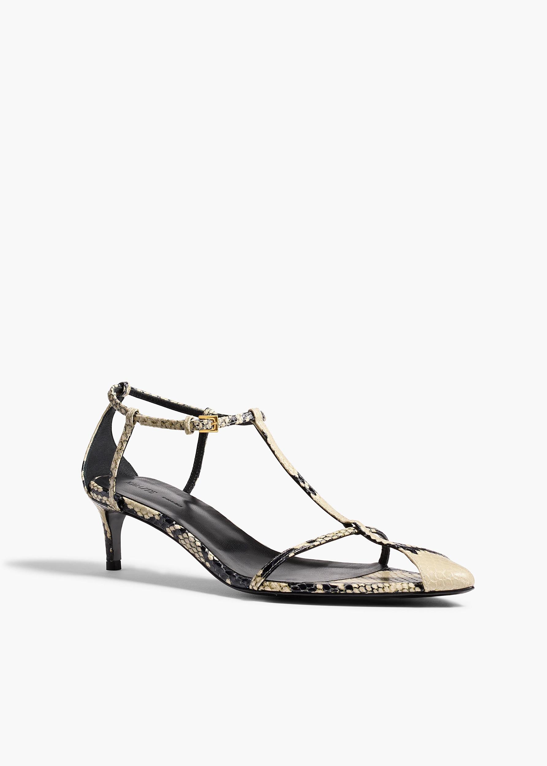 Bella Sandal in Natural Python-Embossed Leather Product Image