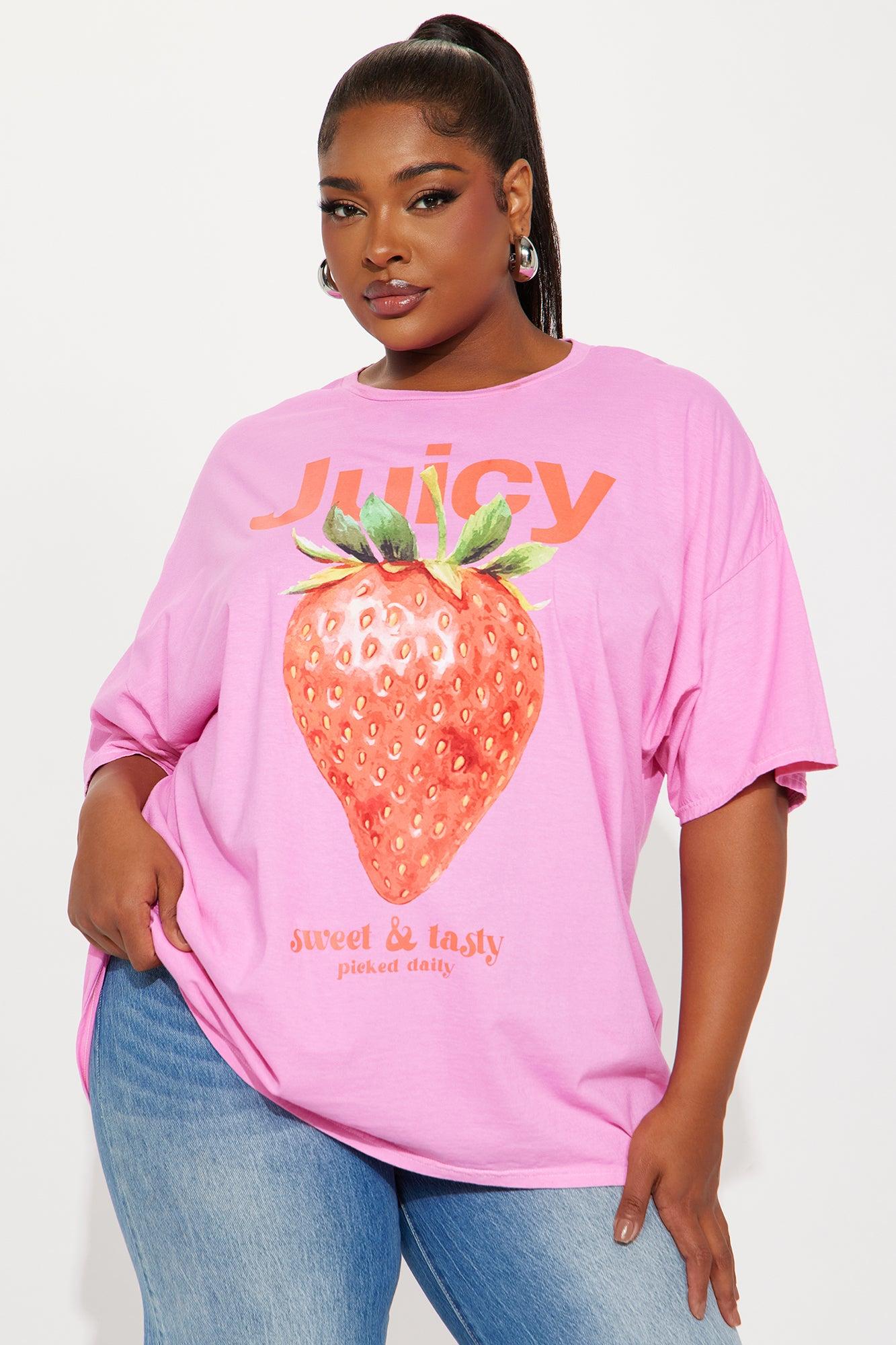 Juicy Summer Oversized Washed Tee - Pink Product Image