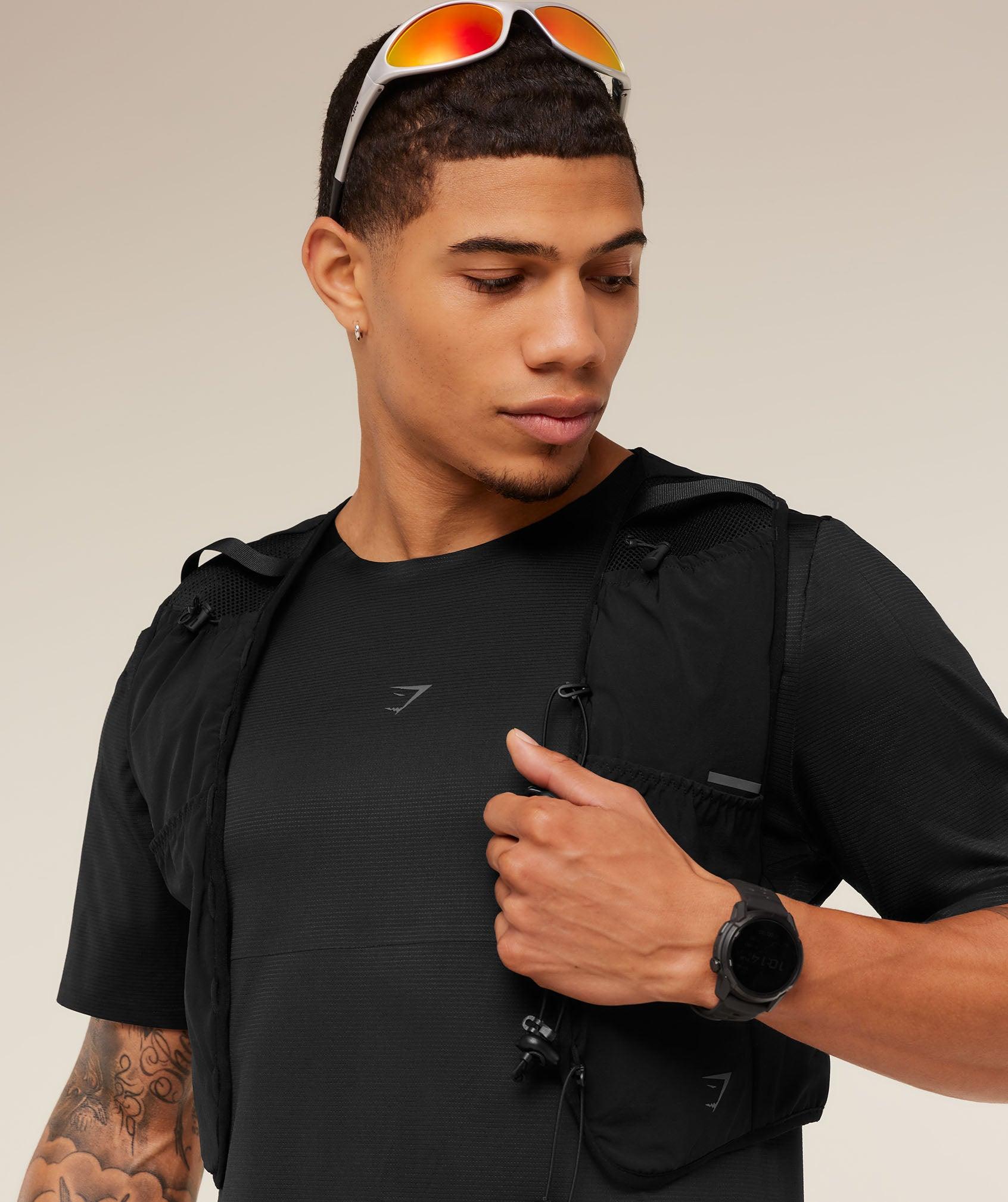 Gymshark Running Elite T-Shirt - Black Male Product Image