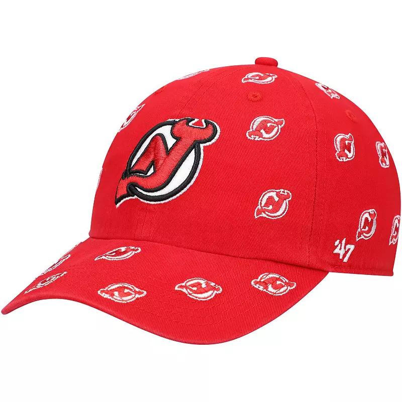 Women's '47 Red New Jersey Devils Confetti Clean Up Logo Adjustable Hat, Nhl Red Product Image