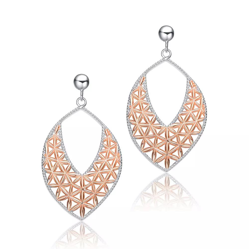 Sterling Silver Two-Tone Dangling Earrings, Women's, Two Tone Product Image