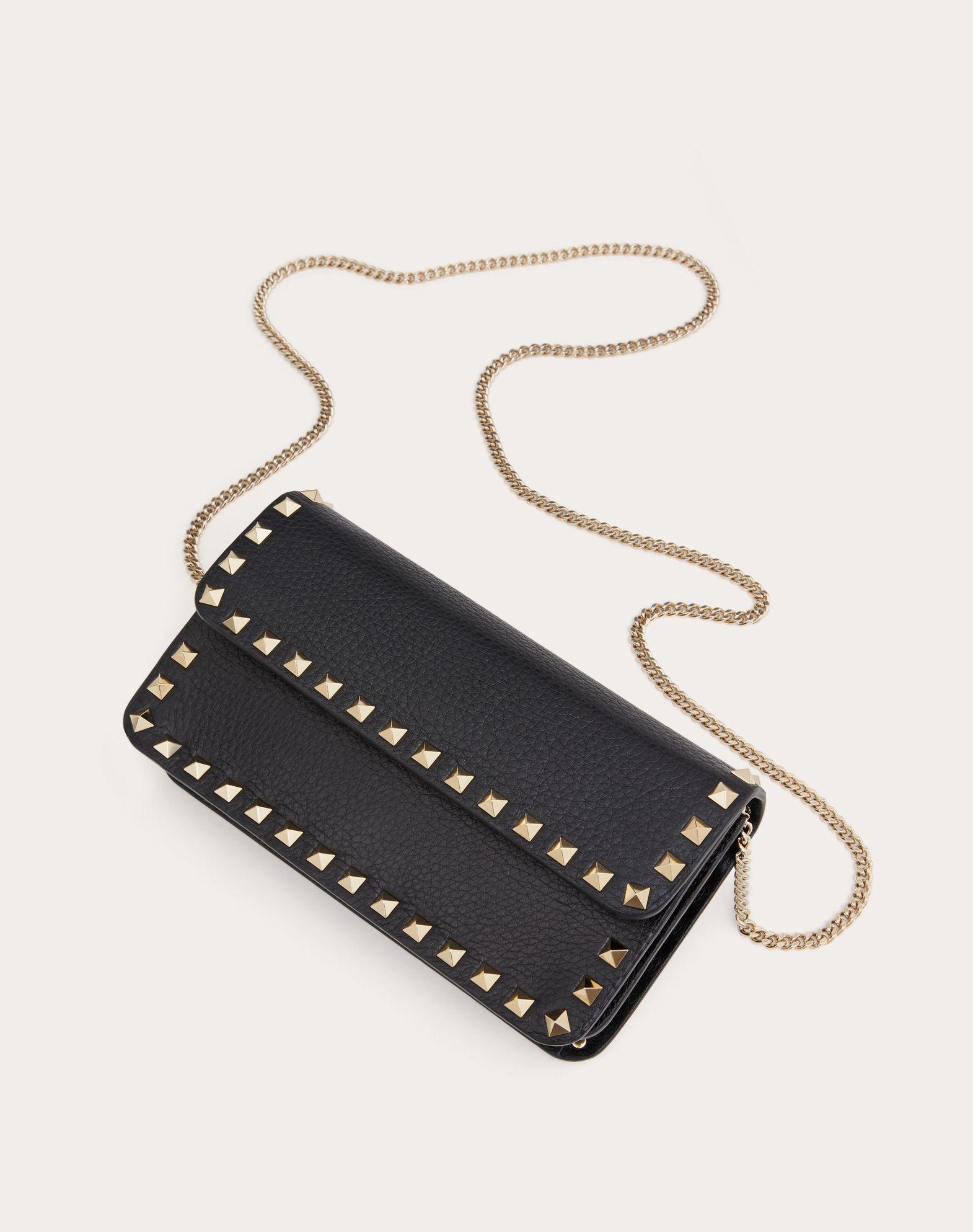 Rockstud Grainy Calfskin Chain Pouch  Product Image