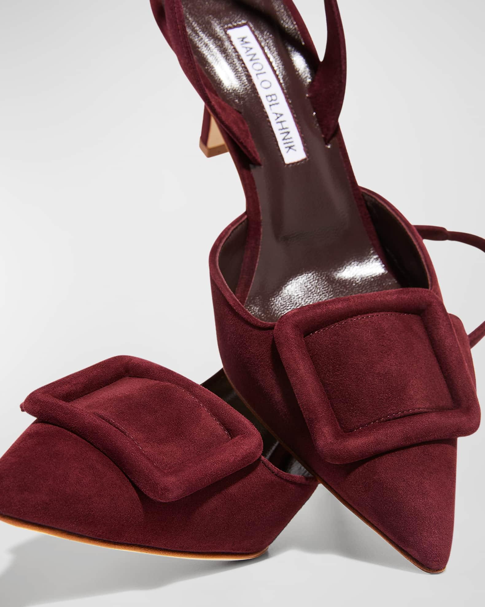 Maysli Suede Buckle Halter Pumps Product Image