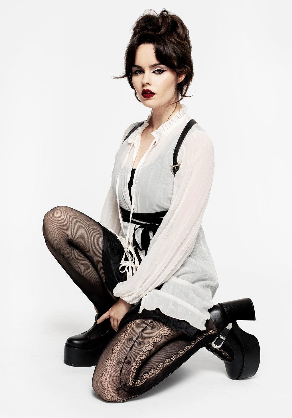 Villain Textured Blouse - White Product Image