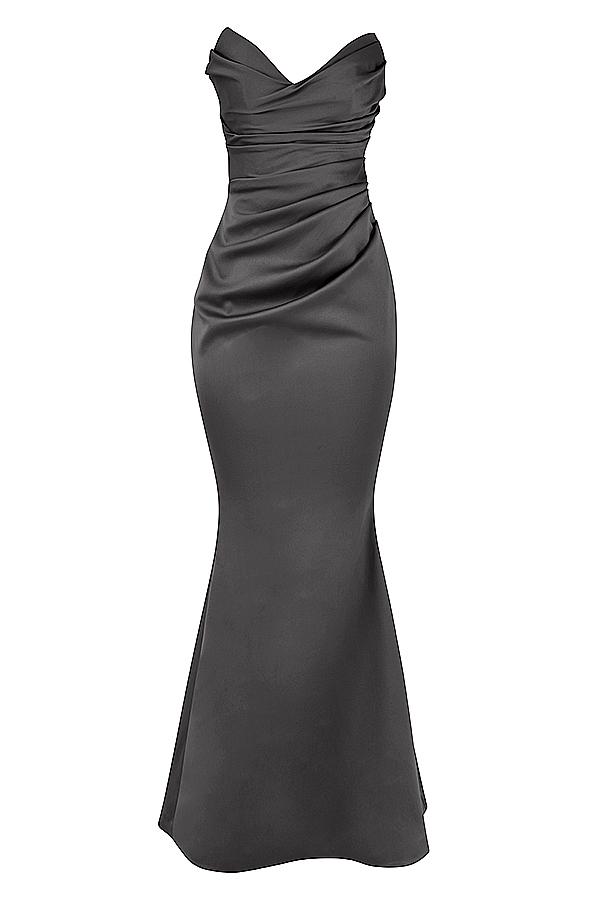 Fleur  shadow satin strapless gown Product Image