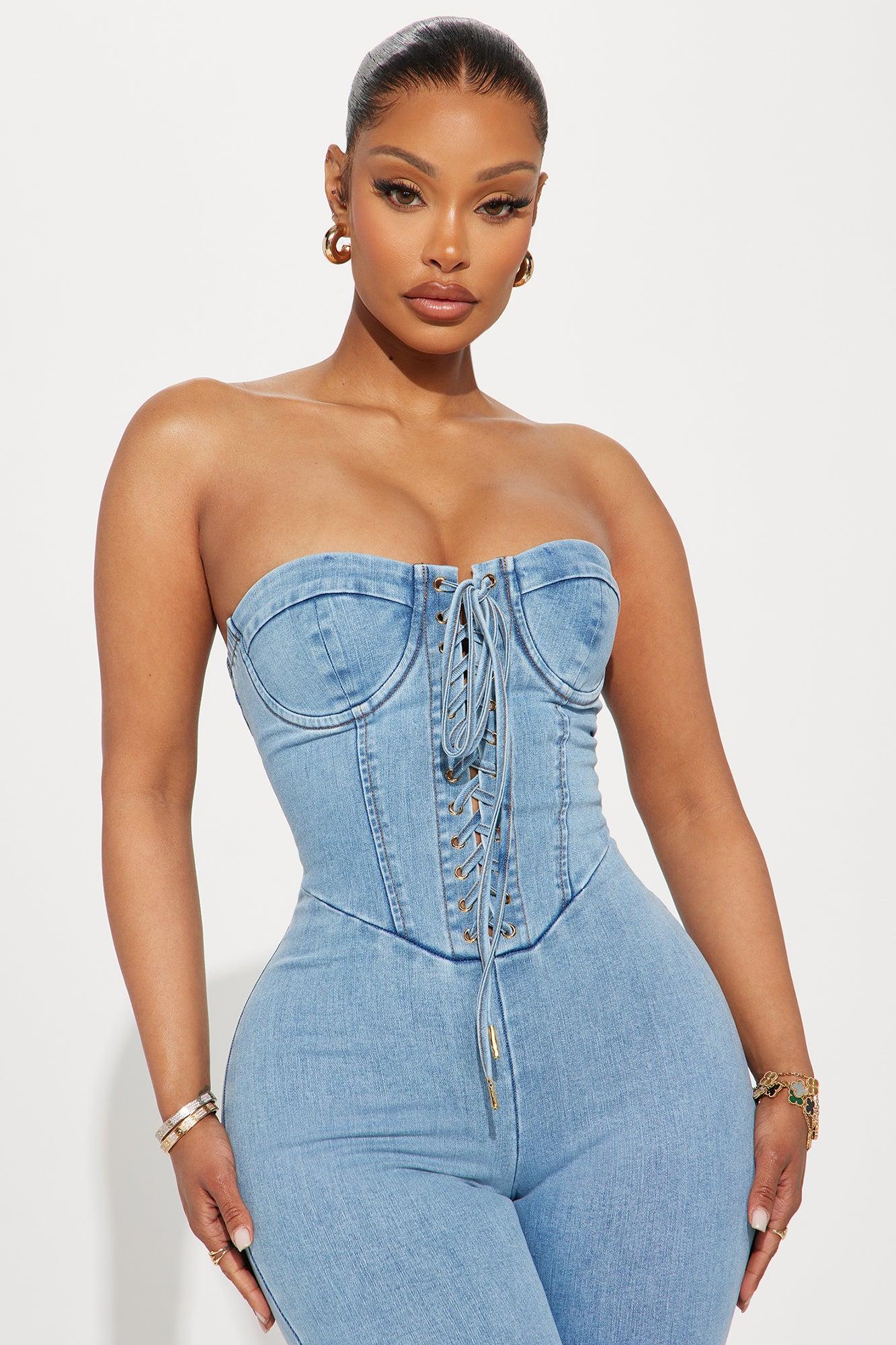 Play It Your Way Denim Jumpsuit - Light Wash Product Image