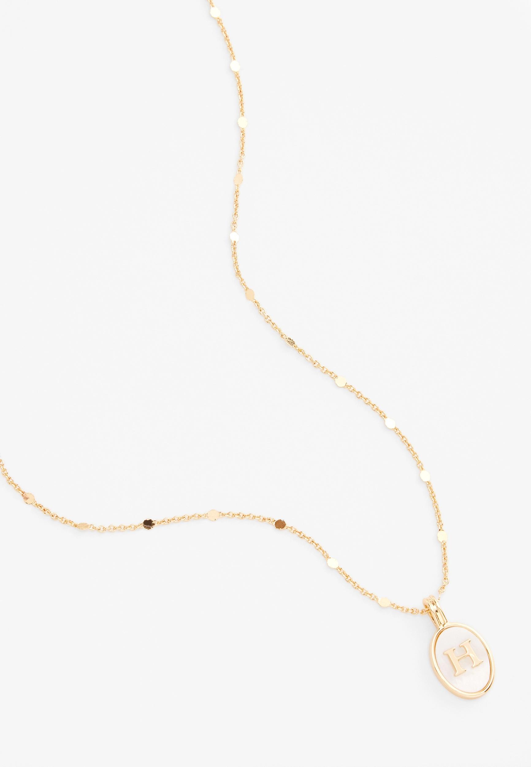 Maurices Womens Gold Oval Initial Pendant Necklace Product Image