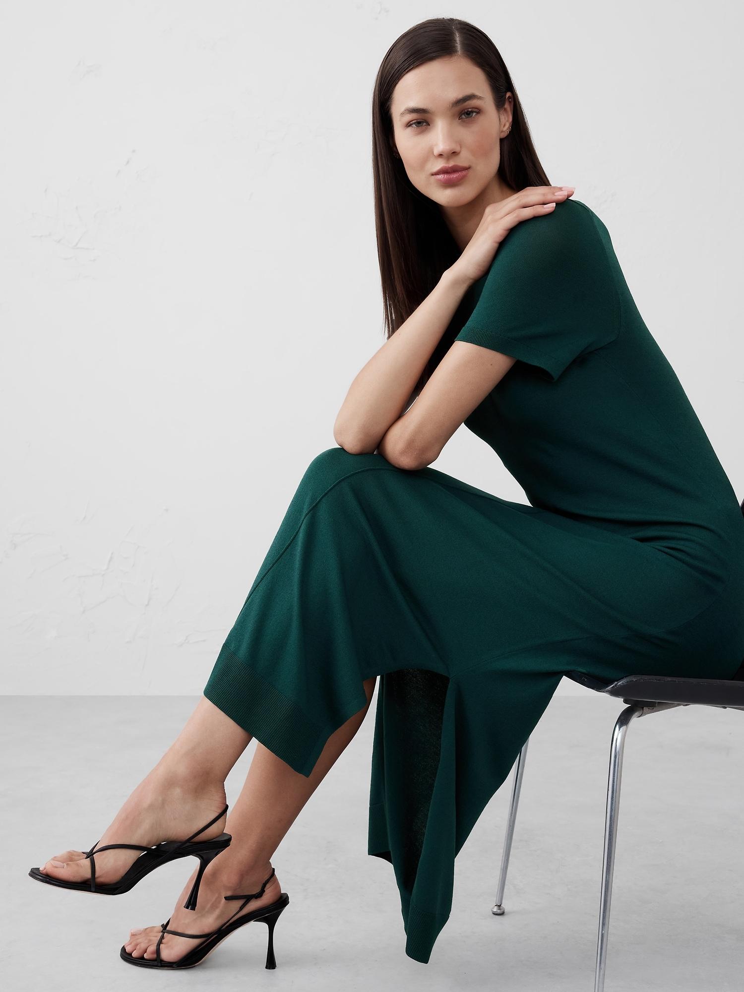 Seamed Midi Sweater Dress Product Image