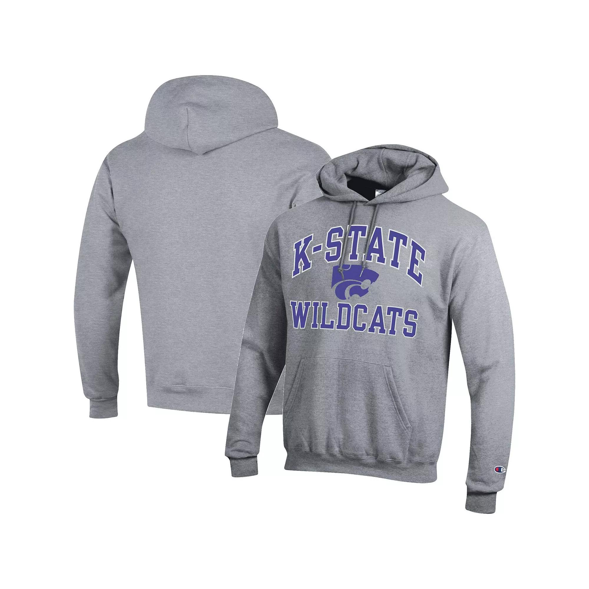 Men's Champion Heather Gray Kansas State Wildcats High Motor Pullover Hoodie,  Product Image