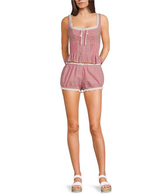 NIA Justine Pull-On Gingham Coordinating Micro Bloomer Shorts Product Image