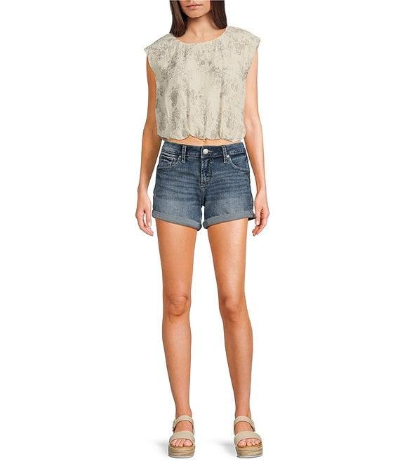 Silver Jeans Co. Mid Rise Curvy Fit Boyfriend Shorts Product Image