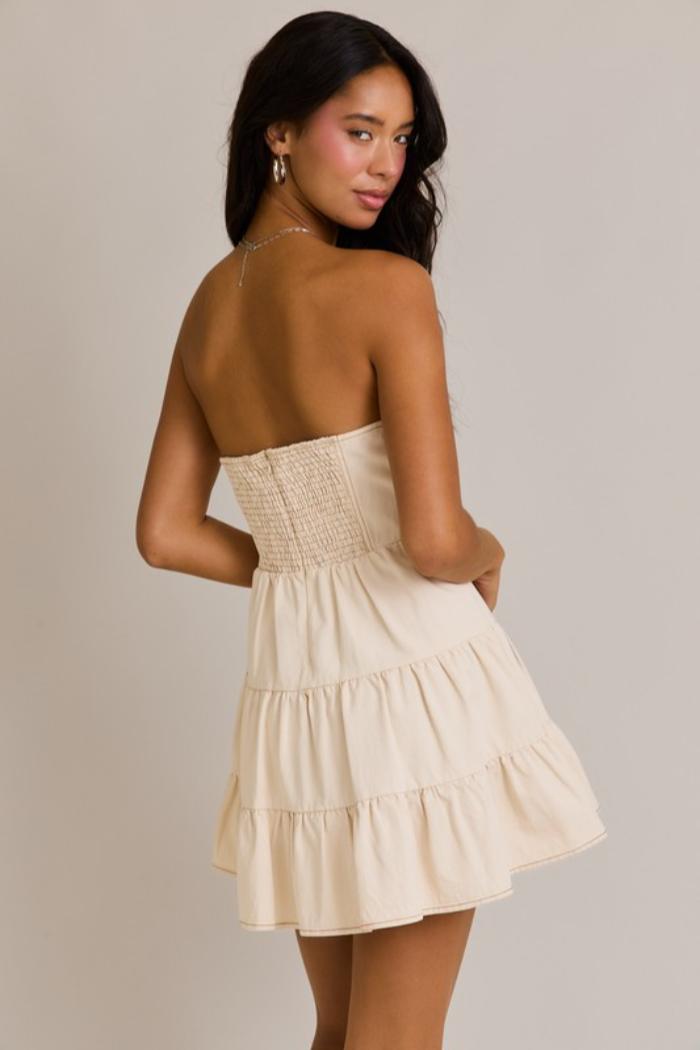 Strapless Tiered Mini Dress Product Image