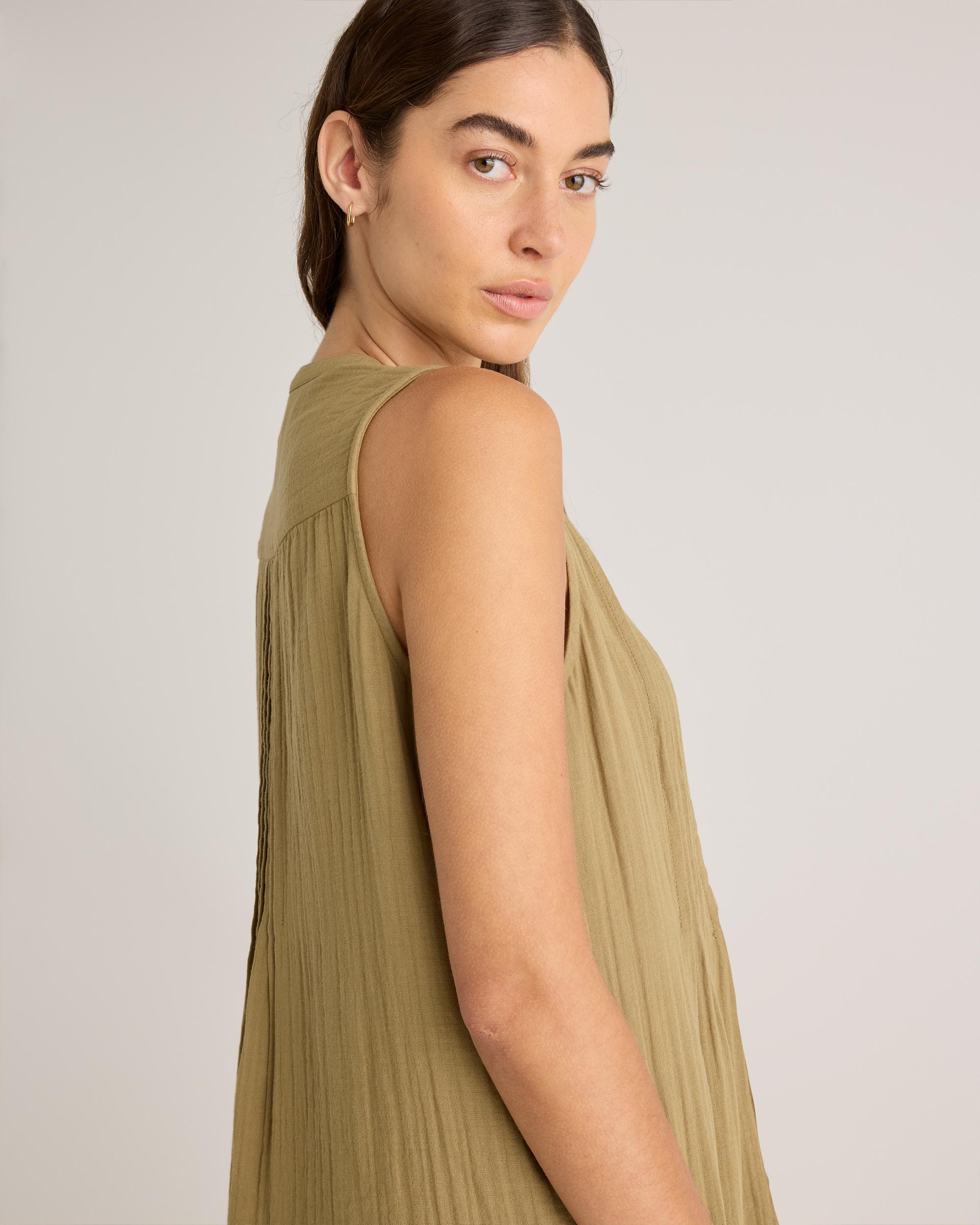 Quince | Women's Gauze Sleeveless Swing Dress Organic Cotton Product Image