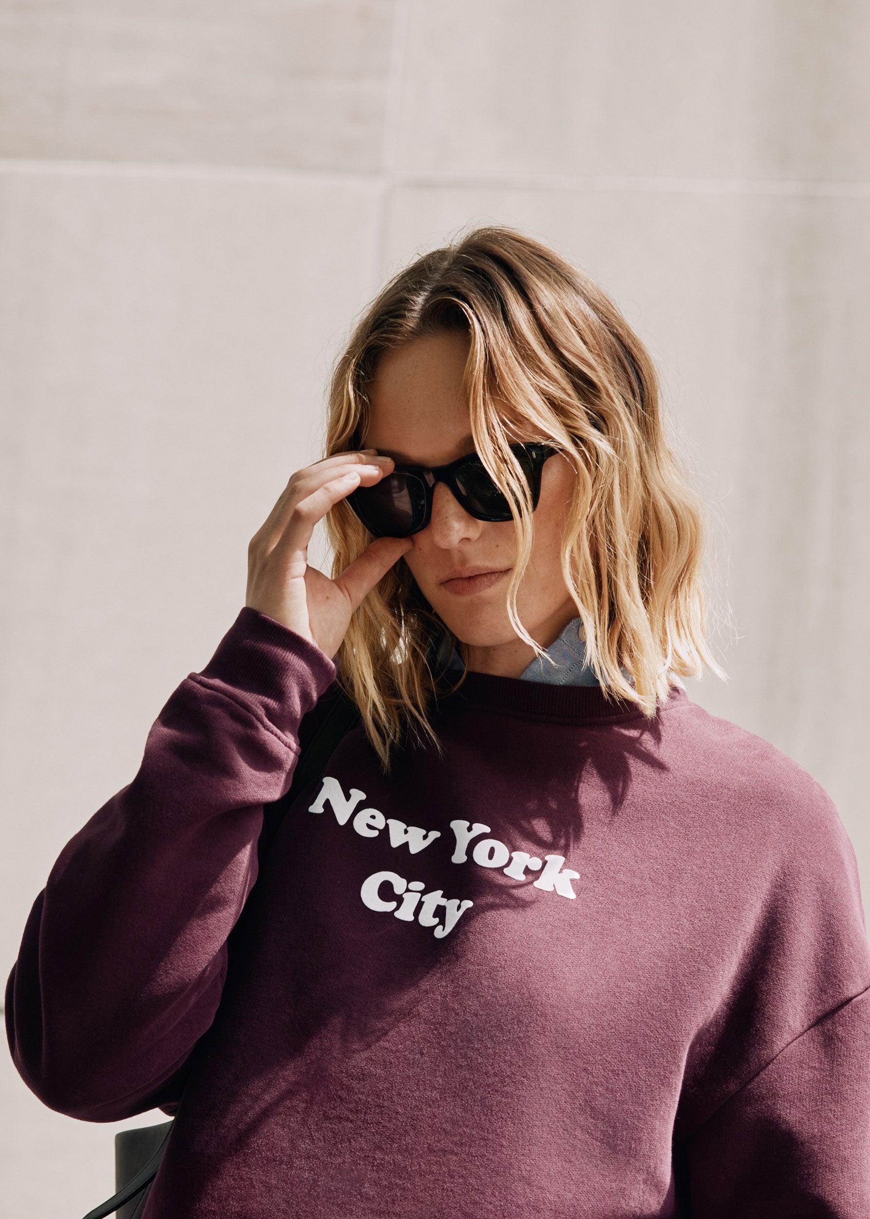 The Oversized New York City Sweatshirt - Merlot Product Image