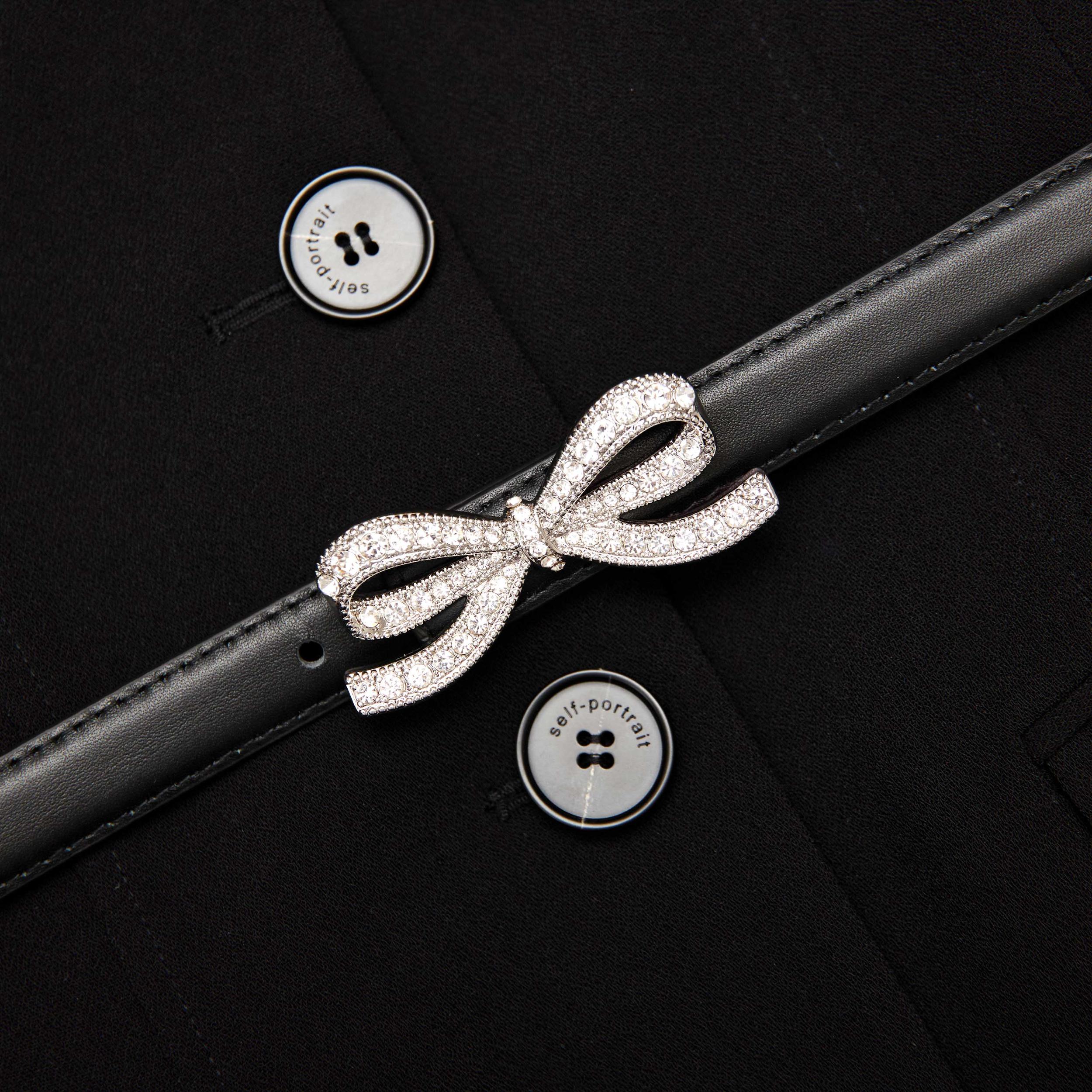 Black Long Sleeve Contrast Chiffon Midi Dress Product Image