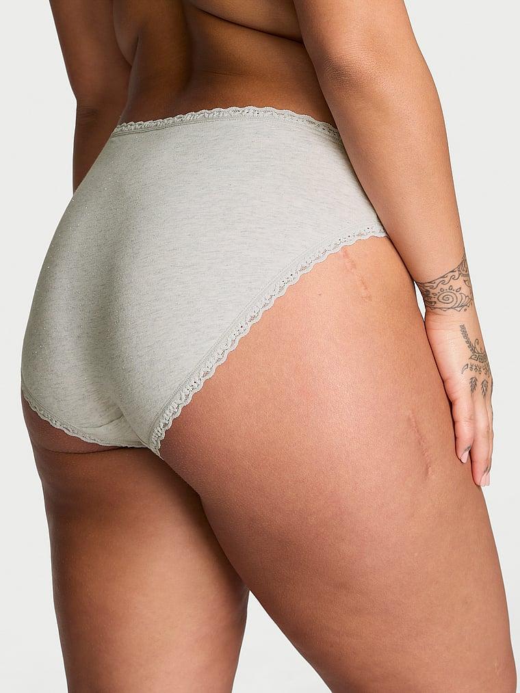 Lace-Waist Heather Rib Brief Panty Product Image