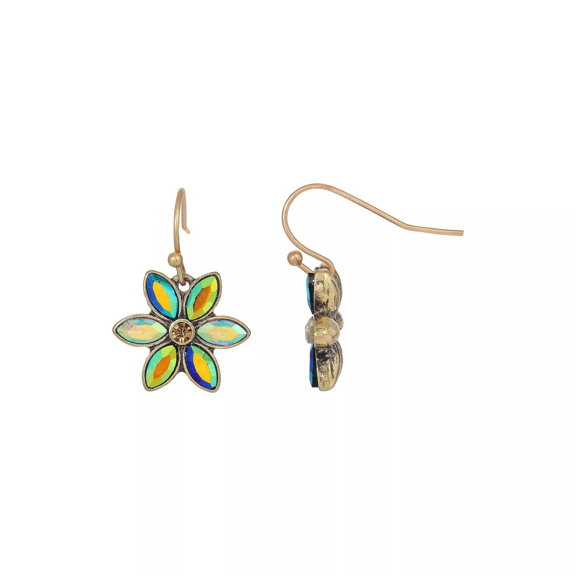 1928 Stone Flower Earrings, Womens, Multi Product Image