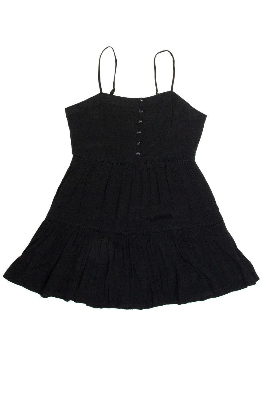 Black Ruffle Tiered Mini Dress Product Image