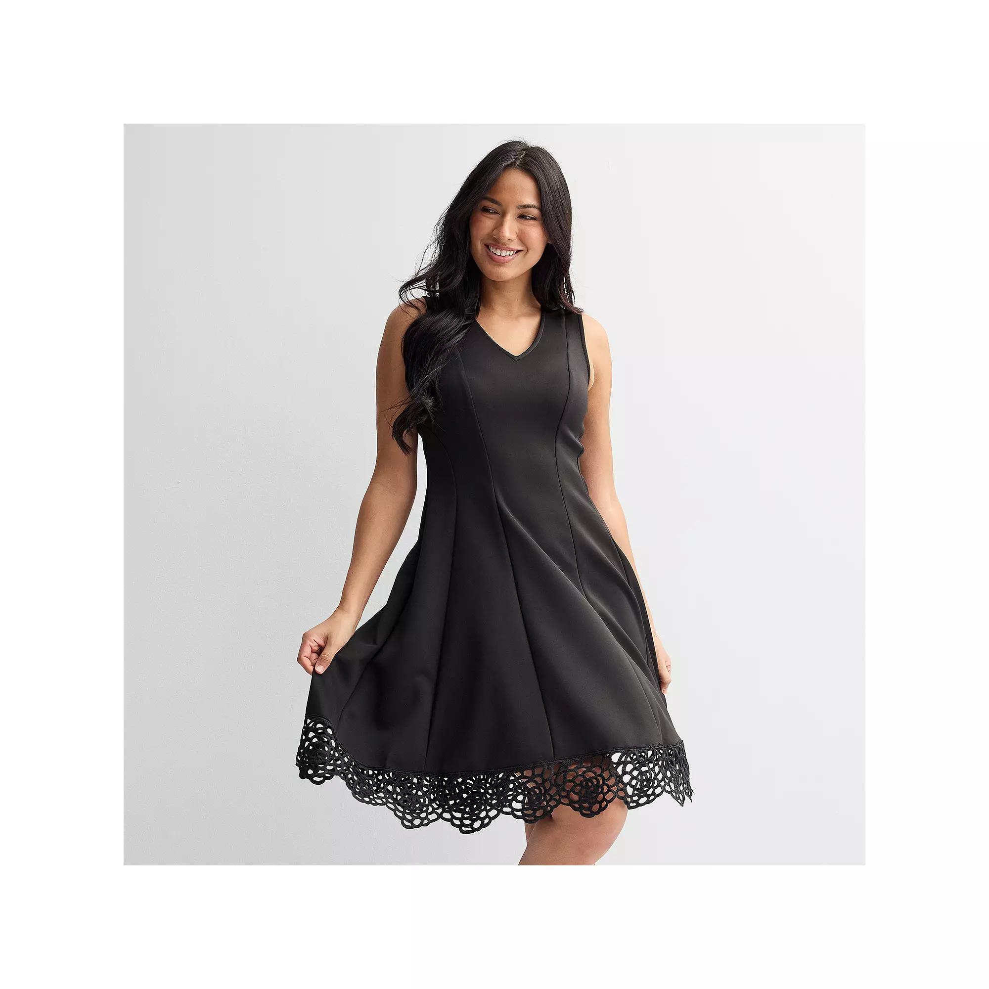 Women's Donna Ricco Sleeveless Fit & Flare Dress, Size: 6, Black Product Image