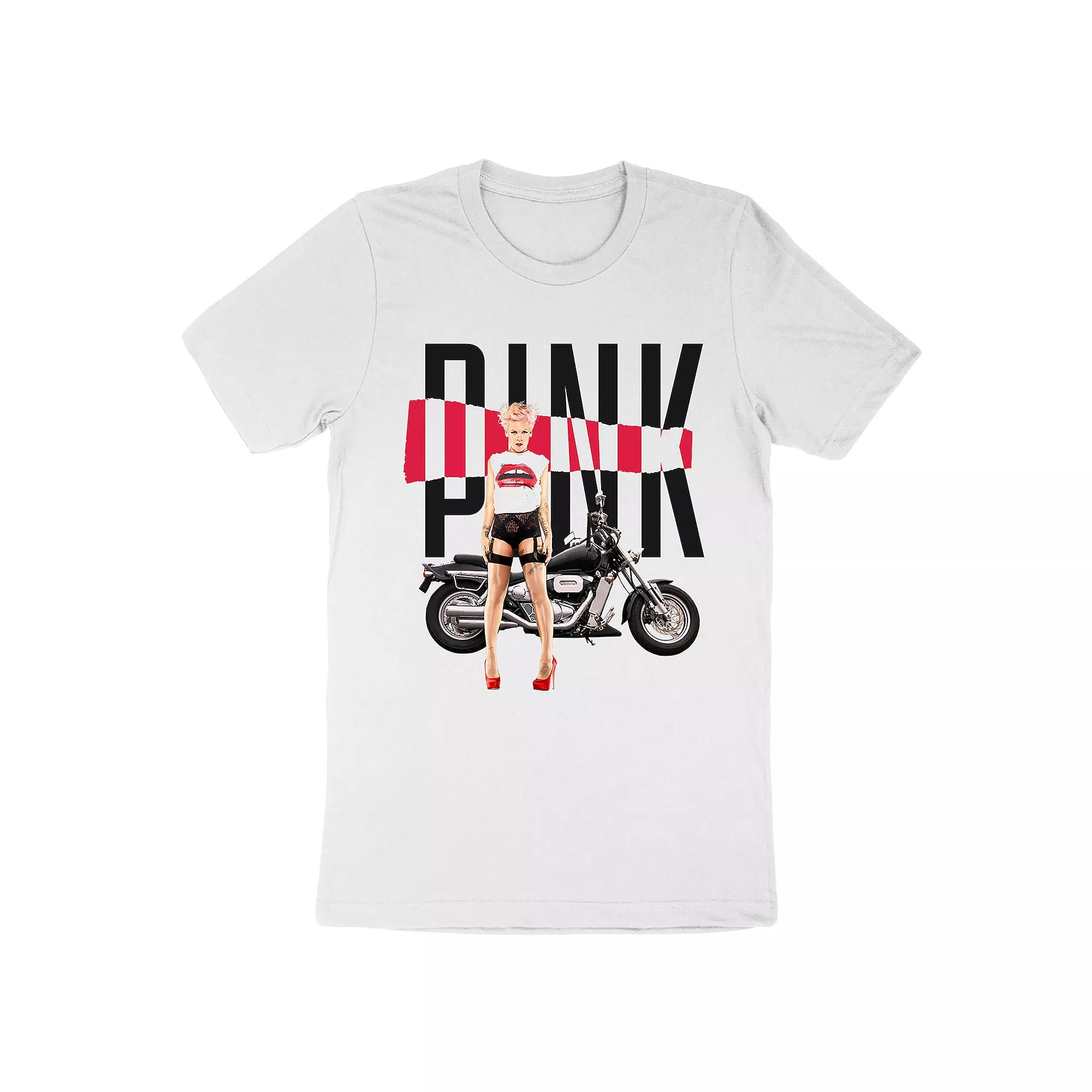 Men's Pink Tee, Size: Small, White Product Image