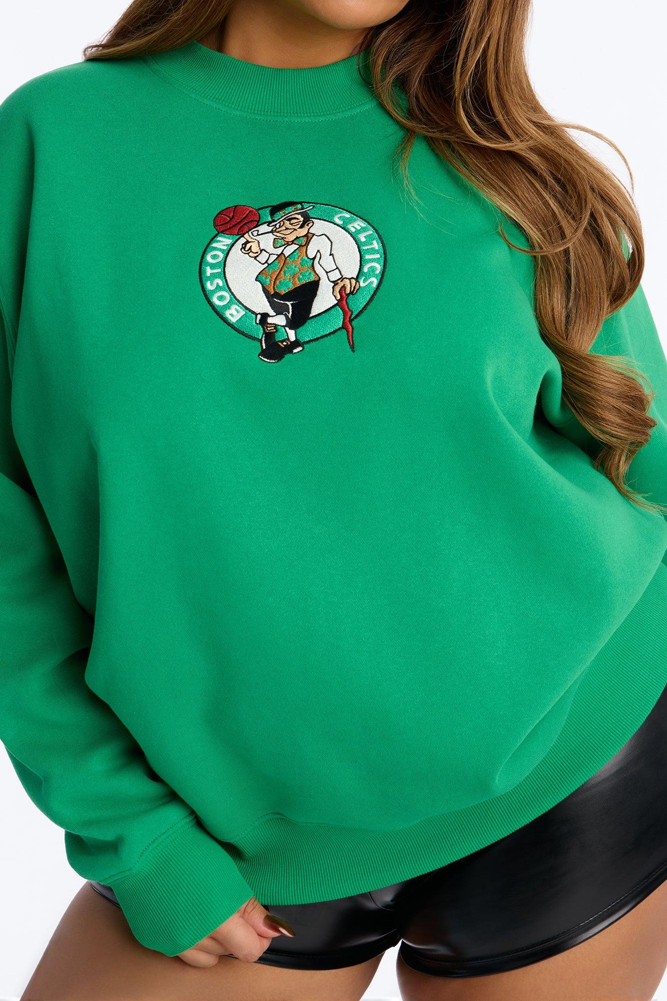 NBA Boston Celtics Fleece Crew Neck Sweatshirt - Kelly Green Female Product Image